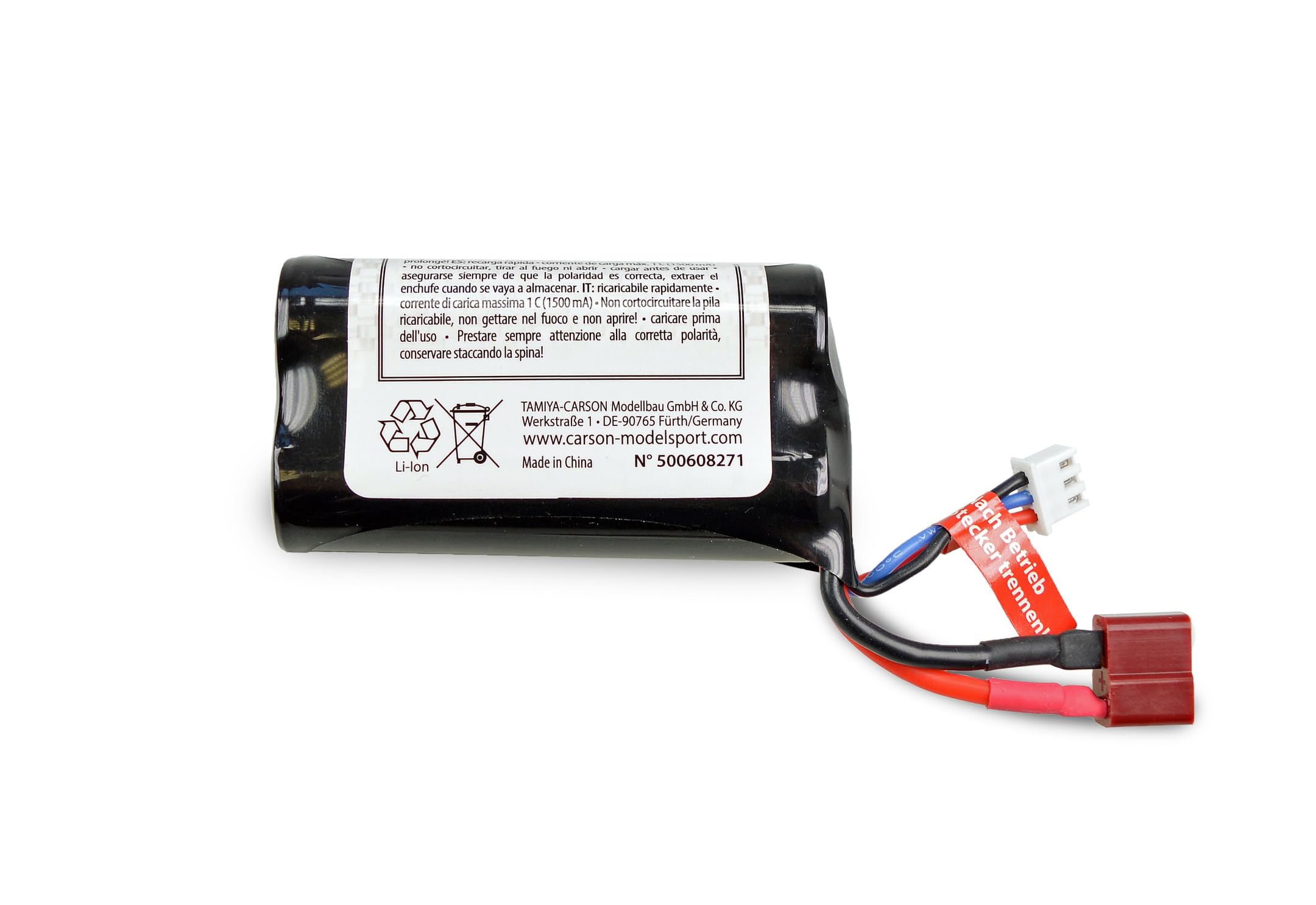 Carson 500608221 7.2V / 1800mAh NiMH Race Battery TAM - Rechargeable