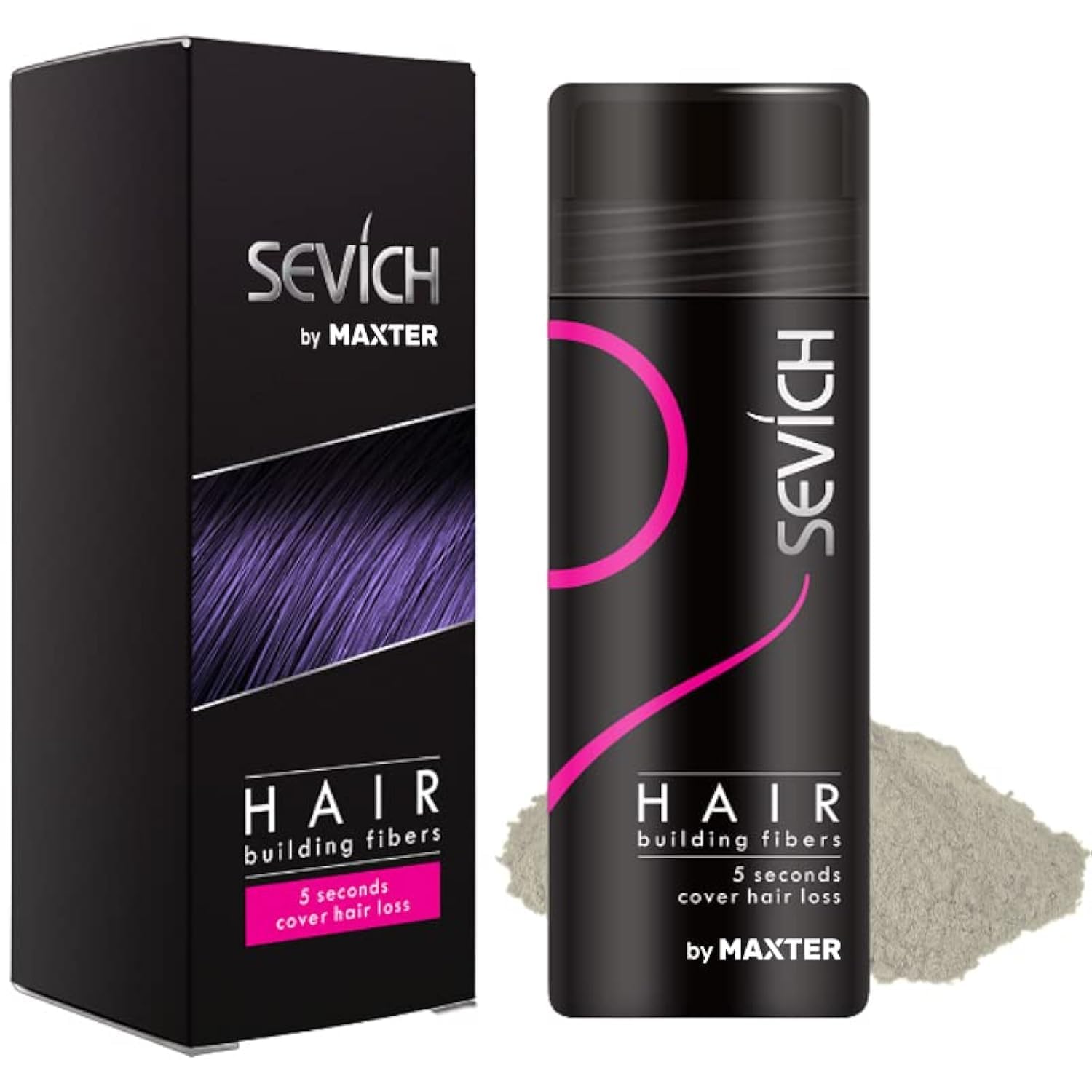 Hair Fiber for Men and Women - Hide Hair Loss Instantly - 100% Natural Powdered Cotton Microfibers (Gray 25g)