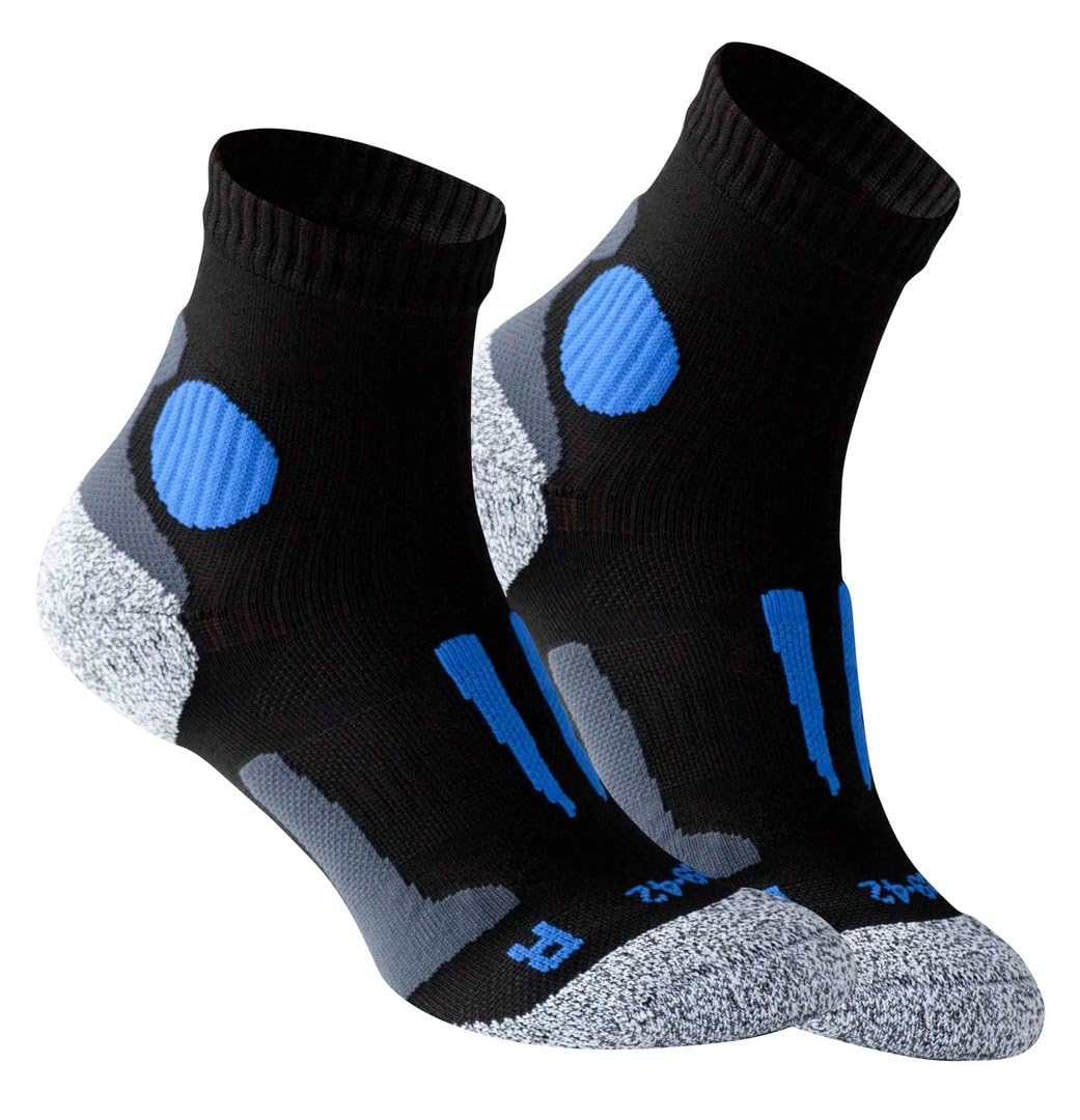 meristanbul 3'lü Unisex Koşu Çorabı, Spor Çorapları - Performans ve Konforun Buluştuğu An! (Siyah/Mavi, 39-42)