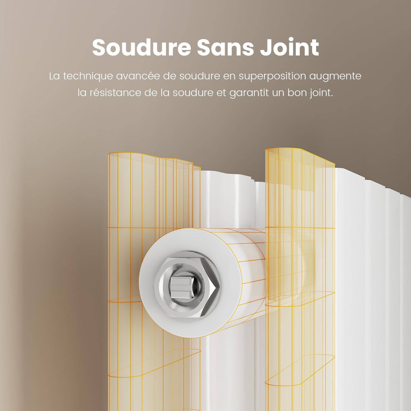 EMKE Radiateur Vertical, 630x1000 mm, Design À Raccordement Central, Radiateur À Panneaux Double Couche Mural, Blanc, 1343 Watts