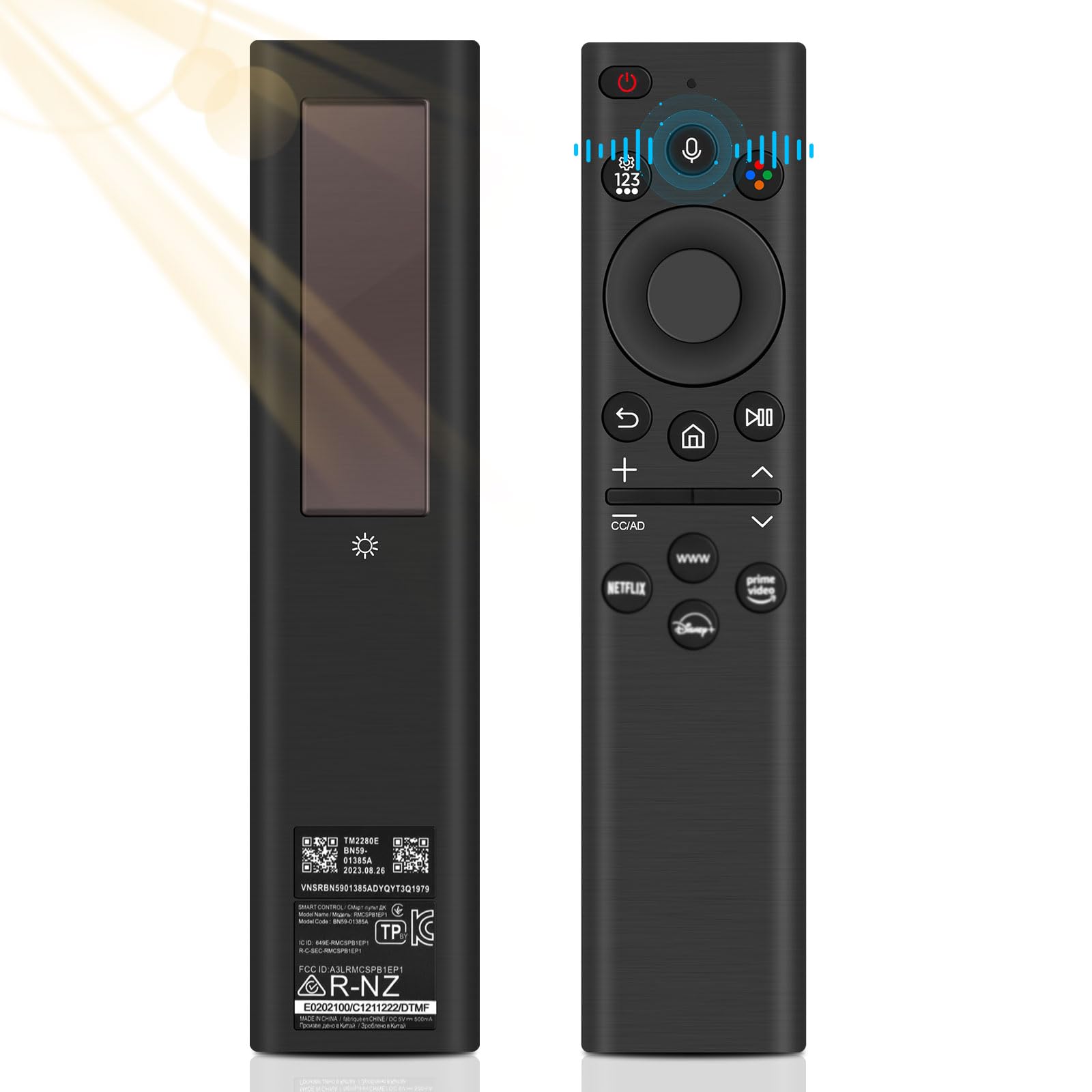 BN59-01385A Telecomando di Ricambio per Samsung, Telecomando Vocale di Ricarica Solare per Samsung Smart TV, universale per Telecomandi TV per Samsung, Compatibile con 2021-2022 Smart TV