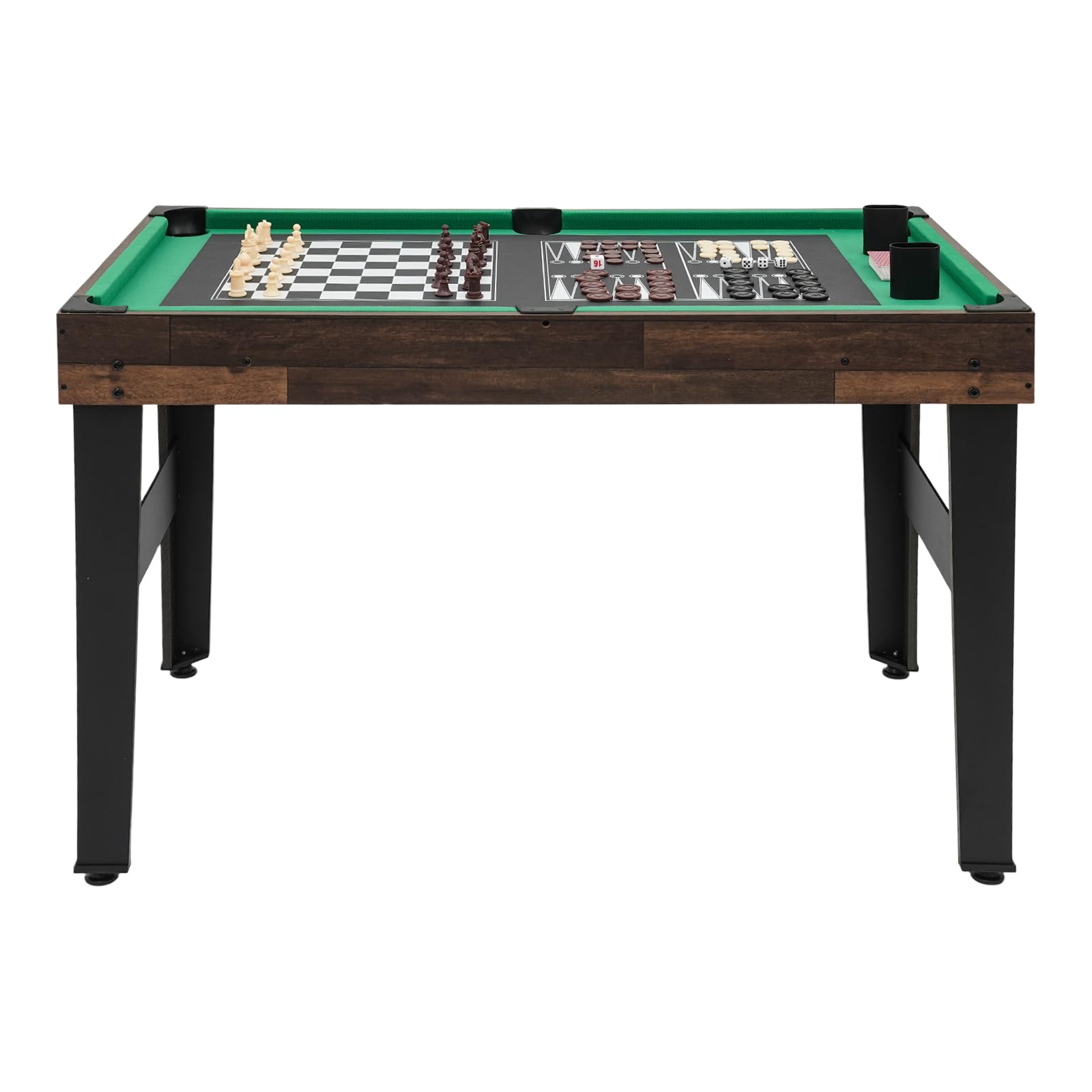 10 in 1 Multifunktionstisch Spieltisch, Kombi Spieltisch für Kinder und Erwachsene inkl. Kickertisch, Billard, Tischtennis und Slide Hockey, Familienspiele Platzsparend, 122x60x80 cm