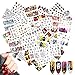 48 Blatt Halloween Nail Art Sticker,MWOOT Nagel Wassertransfer Aufkleber Sticker Decals Set mit Skull Fledermaus Geist Kürbis Spinne für DIY Nagelspitzen Dekoration