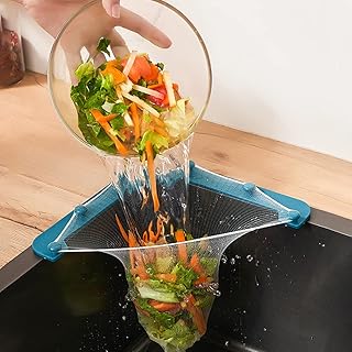 Kitchen Sink Strainer, Sink Drain Strainer, Sink Food Catcher, Corner Sink Strainer Basket, Sink Garbage Holder Filter with Leftovers Filter Bag (1 Holder + 100 Filter Mesh Bags + 1 Bag Storage Box)