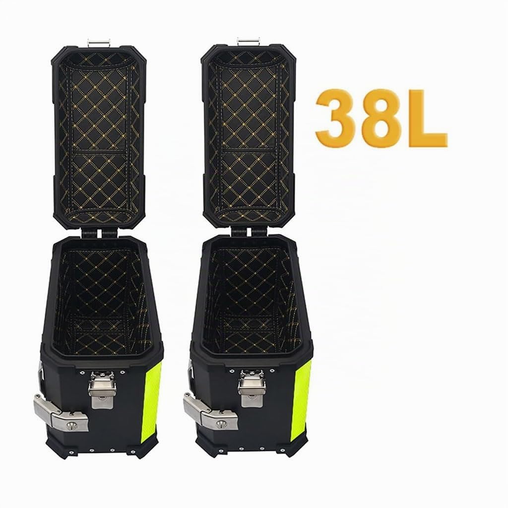 Valise latérale Universelle de Moto 38L, Sacoche de Moto pour Moto de Tourisme, Sacs de Selle rigides en Aluminium, boîte arrière, Coffre Universel,B,Silver