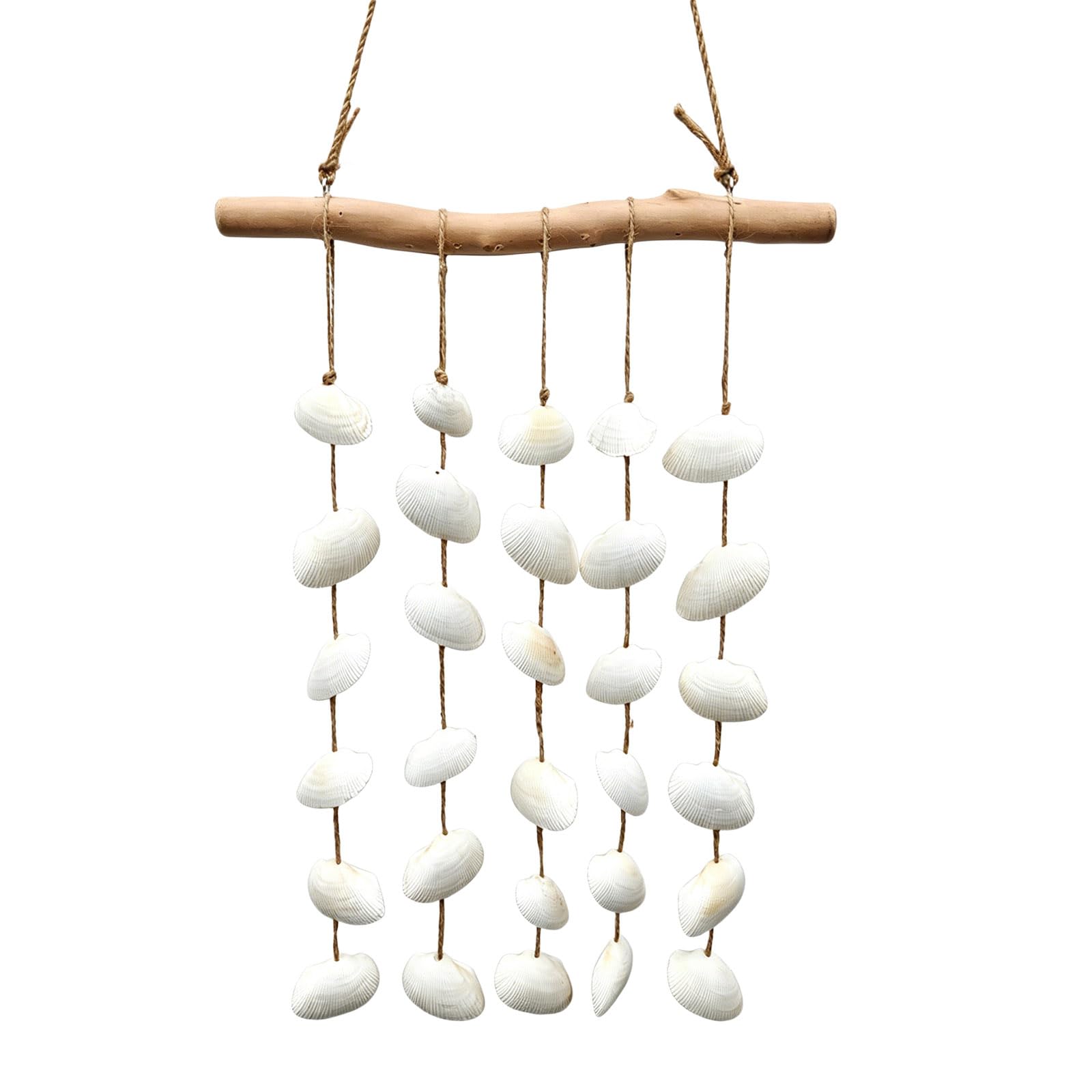 Oxxggkao Coastal Decors Wind Chimes Wooden Hangers and Shell Accent Tassels Wall Hanging Ornament Decoration Wooden Hangers Wind Chimes