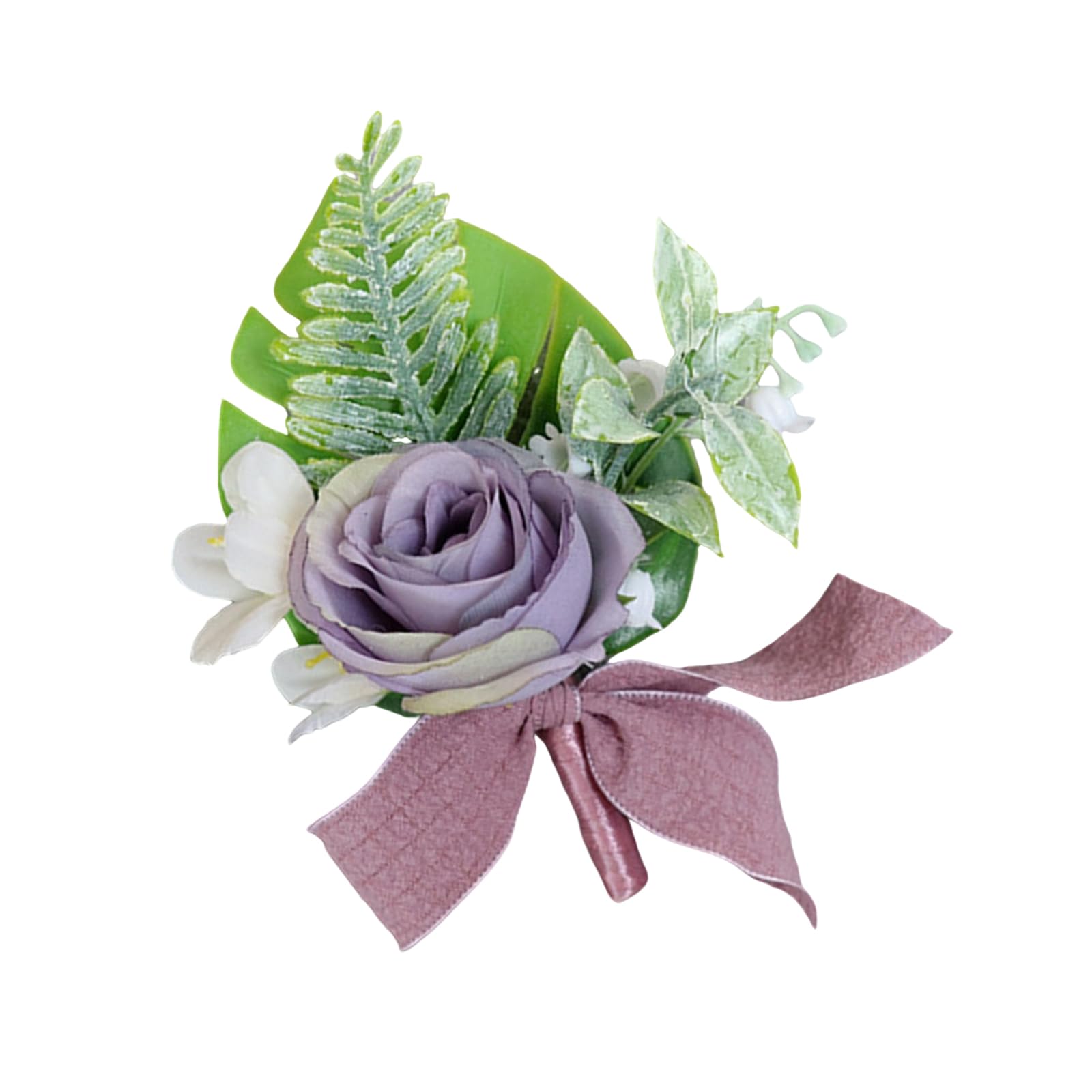 alloneslife Artificial Flower Boutonniere Wedding Corsage for Bride Bridesmaid Groom Groomsmen Formal Meeting Ceremony Chest Flower Artificial Silk