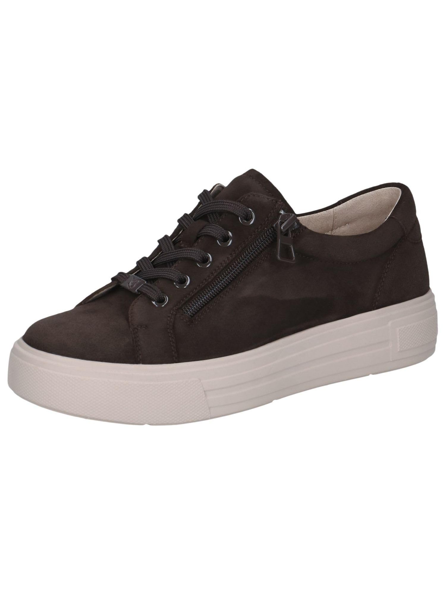 Caprice Zapatillas de Piel para Mujer, Color marrón, DK Brown Suede, 40.5 EU