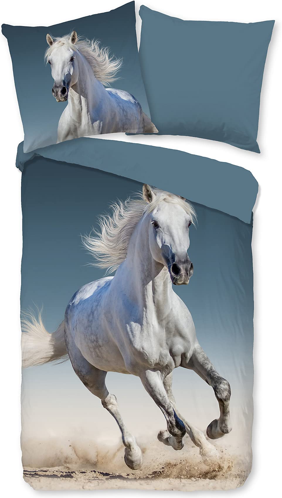 Housse de couette 135x200cm flanelle bleu douceur réconfortante nuit paisible 1 personne