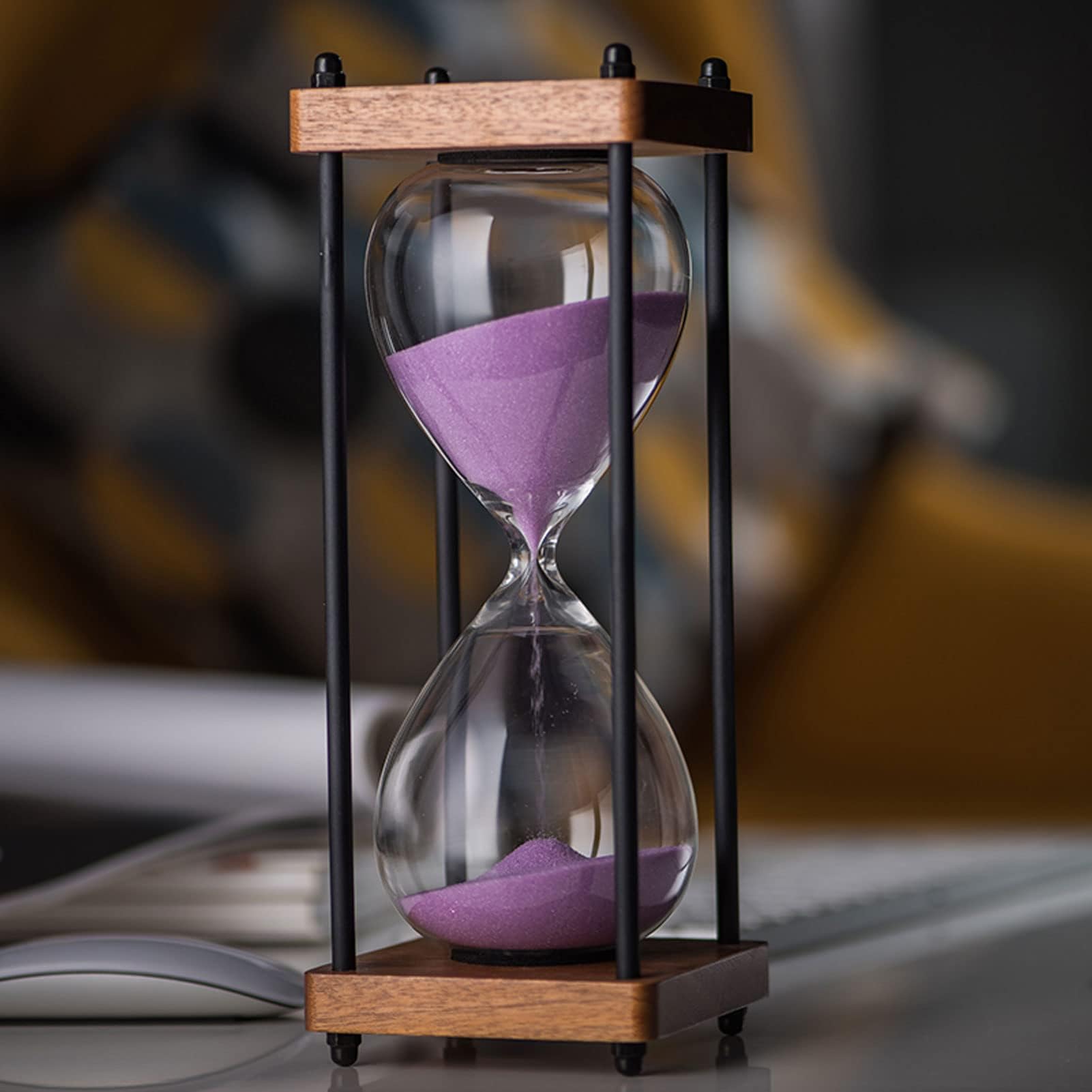 Sablier horloge minuterie en verre transparent 30 min pour cuisine et salon
