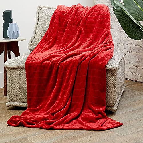 Plazatex Rivoly Design Micro Plush All Season Blanket King Red #TOP20