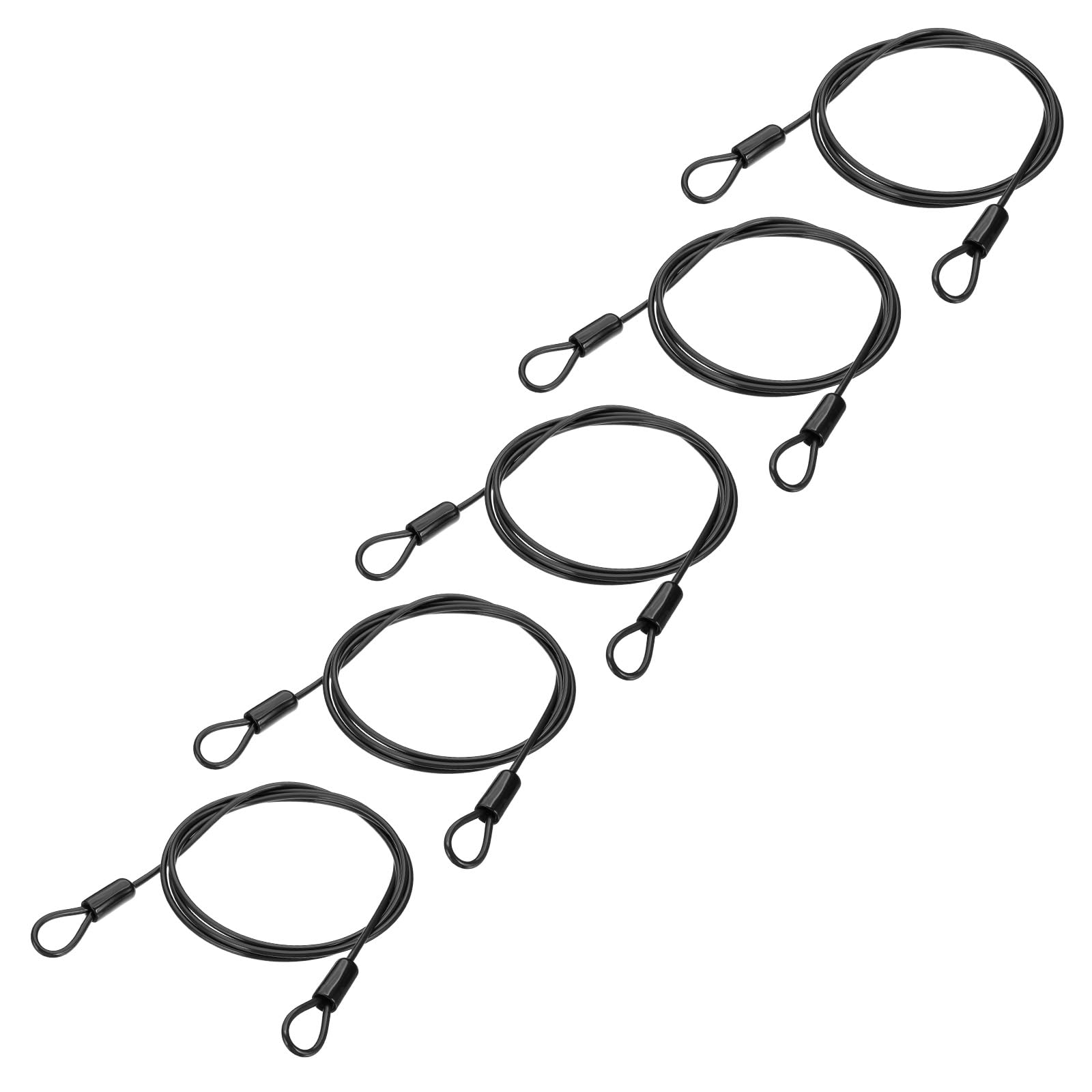 PATIKIL 3/16" Dia Vinyl Coated Stainless Steel Cable with Loops