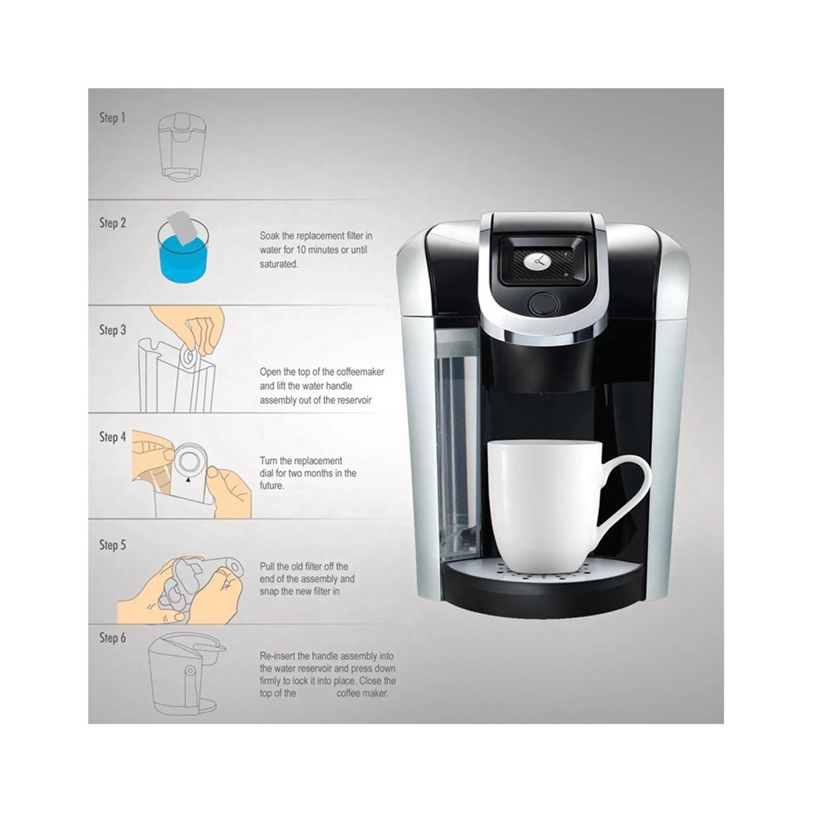 6-pak filtrów węglowych do wody, kompatybilne z ekspresami Breville BWF100, zamienniki filtra ekspresu do espresso