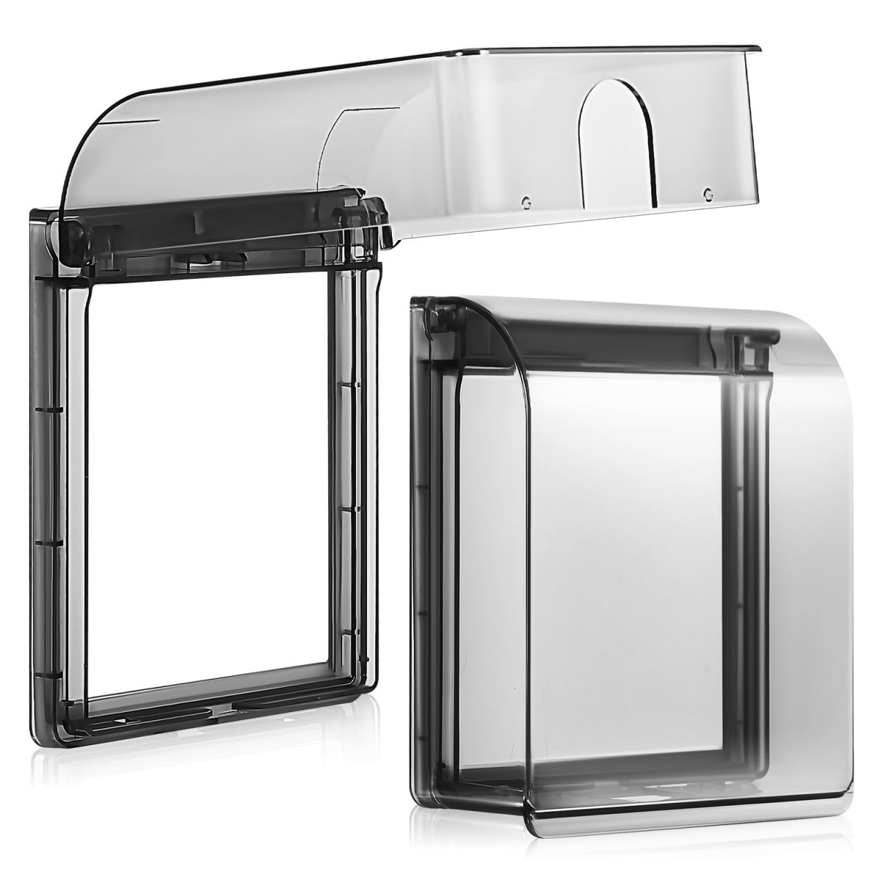 ABOOFAN Waterproof Wall Socket Cover Box 2 Pack Adhesive Outlet Protector for Bathroom and Outdoor Electrical Safety with Suspension Lid 4.72X4.13X1.57In
