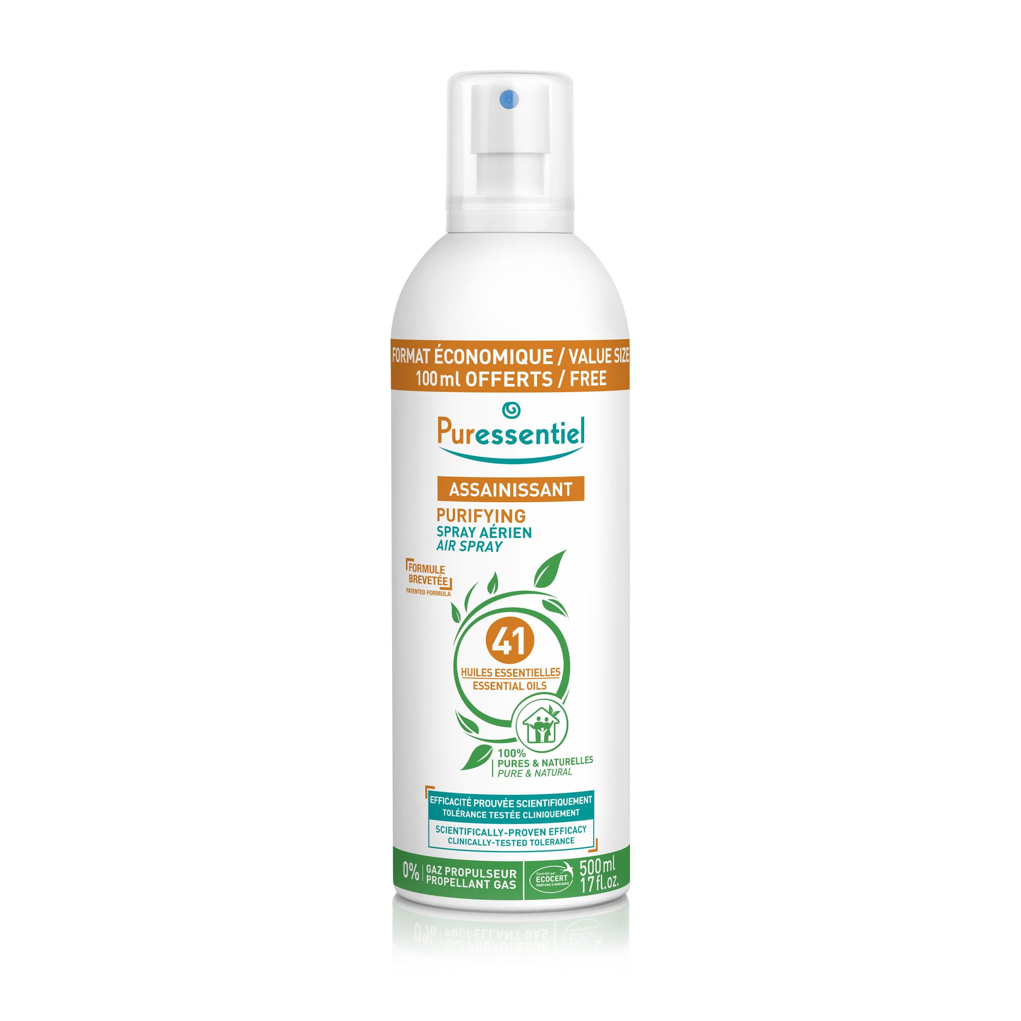 Puressentiel Purifying Air Spray 500ml with 41 Organic Essential Oils