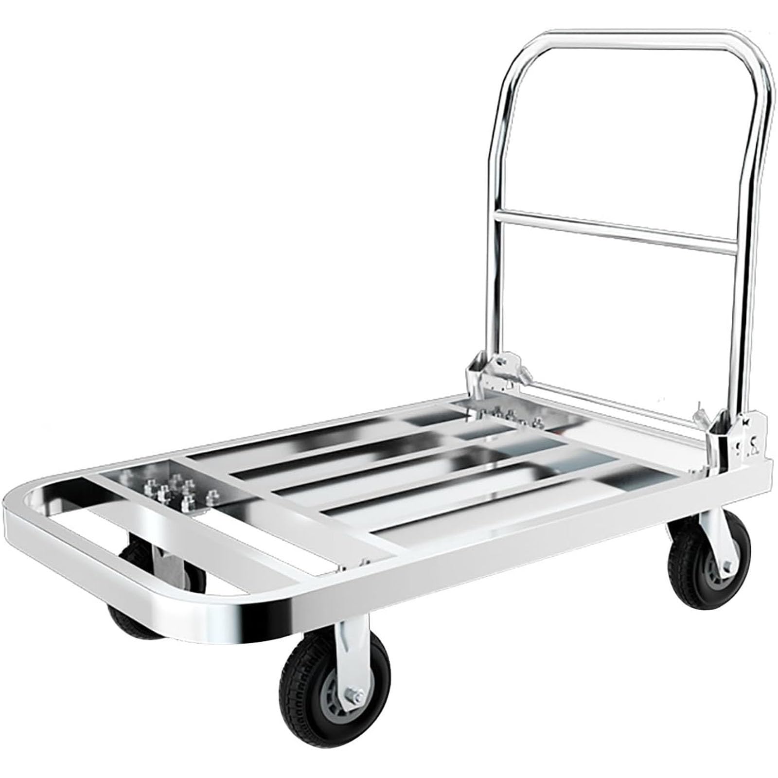 Carrello da Trasporto con Piattaforma Pieghevole Carrello a Mano Portatile con Ruote Ammortizzate Carrello Industriale Robusto per riporre Facilmente i Bagagli Durante Lo Spostamento(60X40cm)