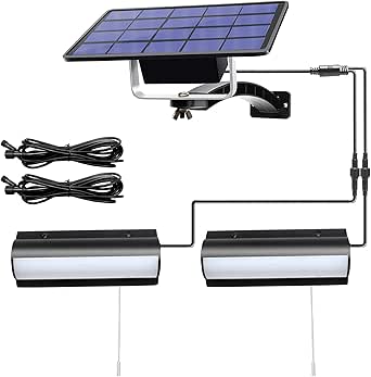 Chunhee Solar Shed Lights - Double Head Motion Sensor LED Pendant Lights With Remote, Waterproof