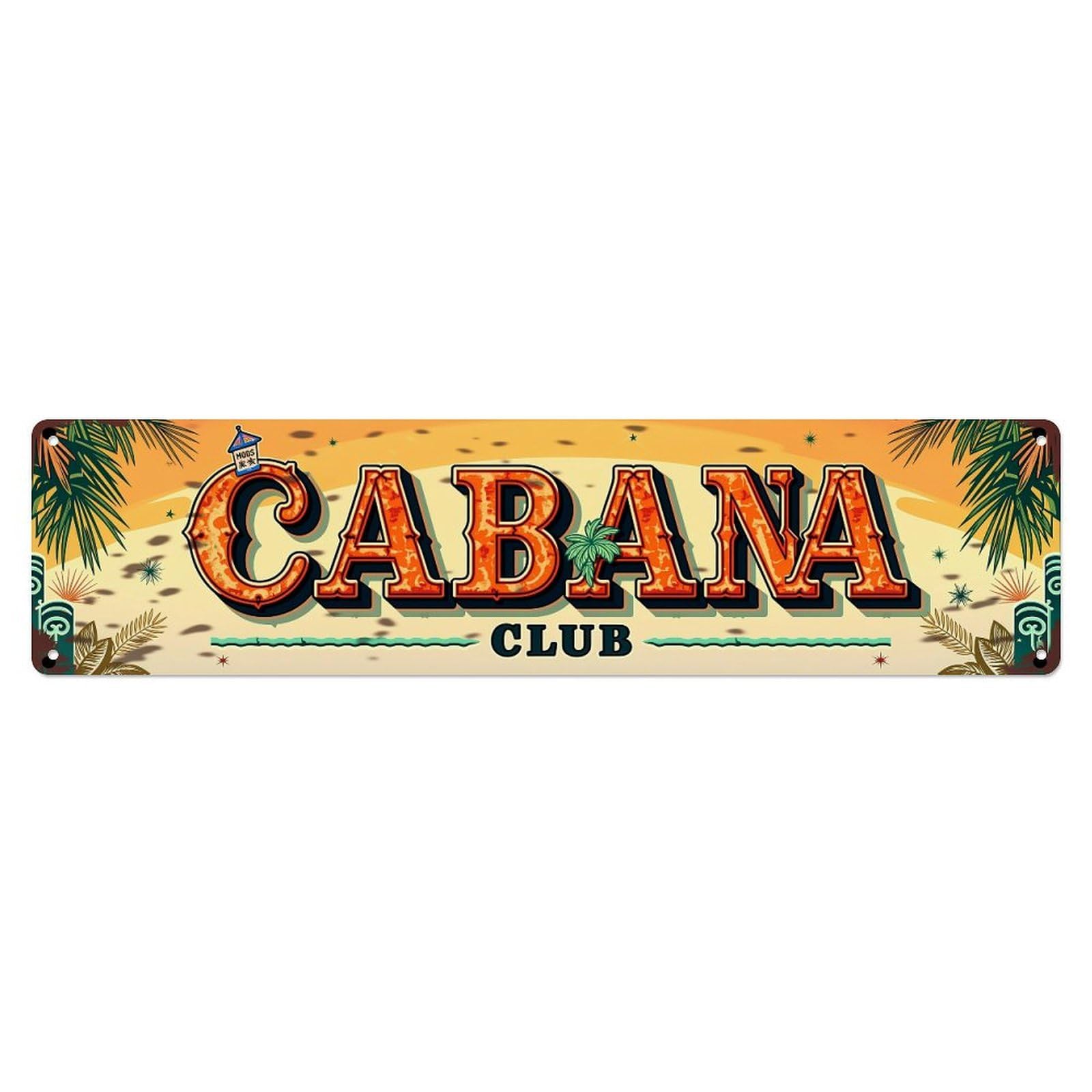 Jdyaojiesheng Vintage Tropical Palm Beach Resort Theme Tin Sign Retro Metal Wall Decor Metal Poster, Home Bar Garage Farmhouse Cafe Wall Art Decoration 4X16inch