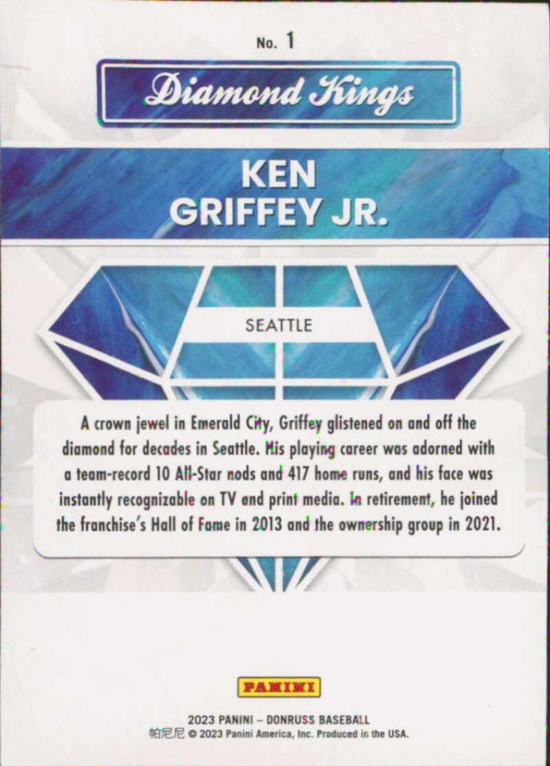 Amazon.com: 2023 Donruss Diamond Kings #1 Ken Griffey Jr. Seattle