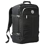 Cabin Max Metz 55x40x20 Zaino da Viaggio Aereo Bagaglio a Mano, Zaini Viaggio, Zaino Aereo - Borsa Per Easyjet, Ryanair, Vueling, WizzAir, Volotea (44L Poliestere Riciclato) 55 x 40 x 20cm Nero