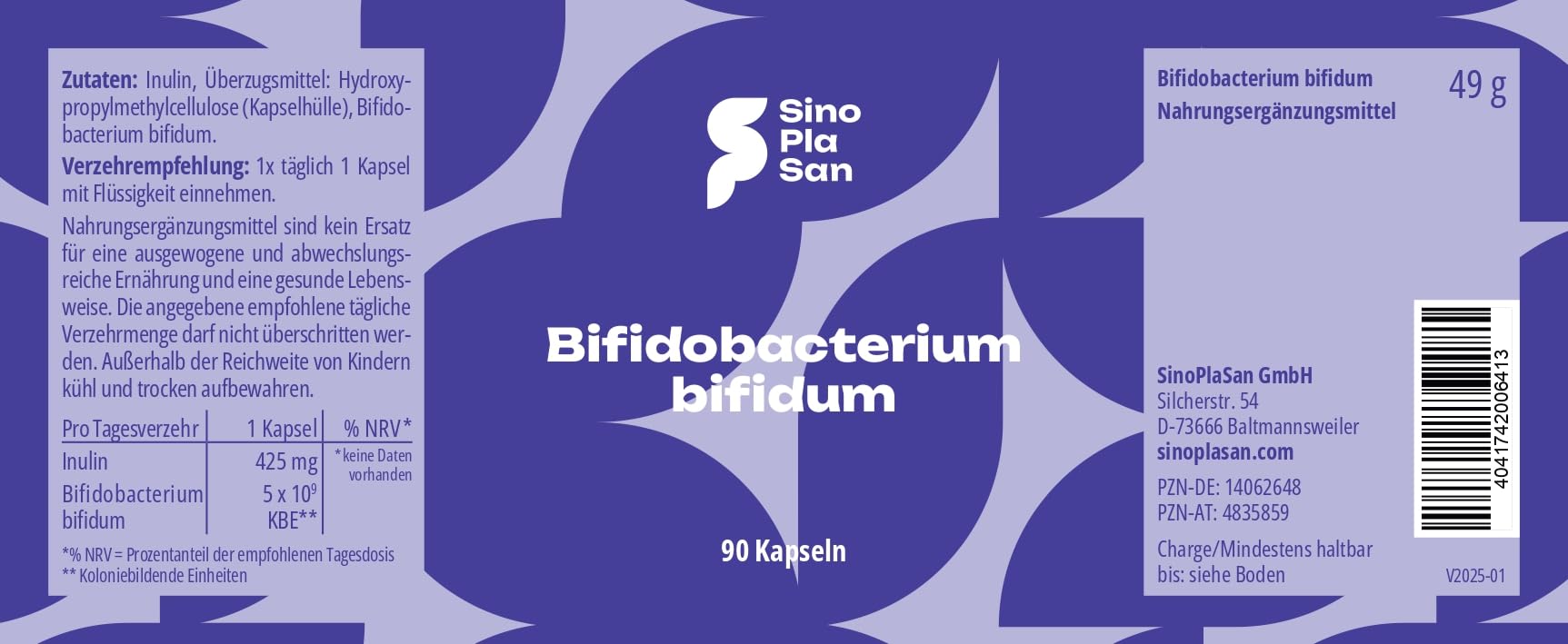 Bifidobacterium Bifidum, 90 vegane Kapseln, 5 Milliarden KBE pro Kapsel, OHNE Magnesiumstearat