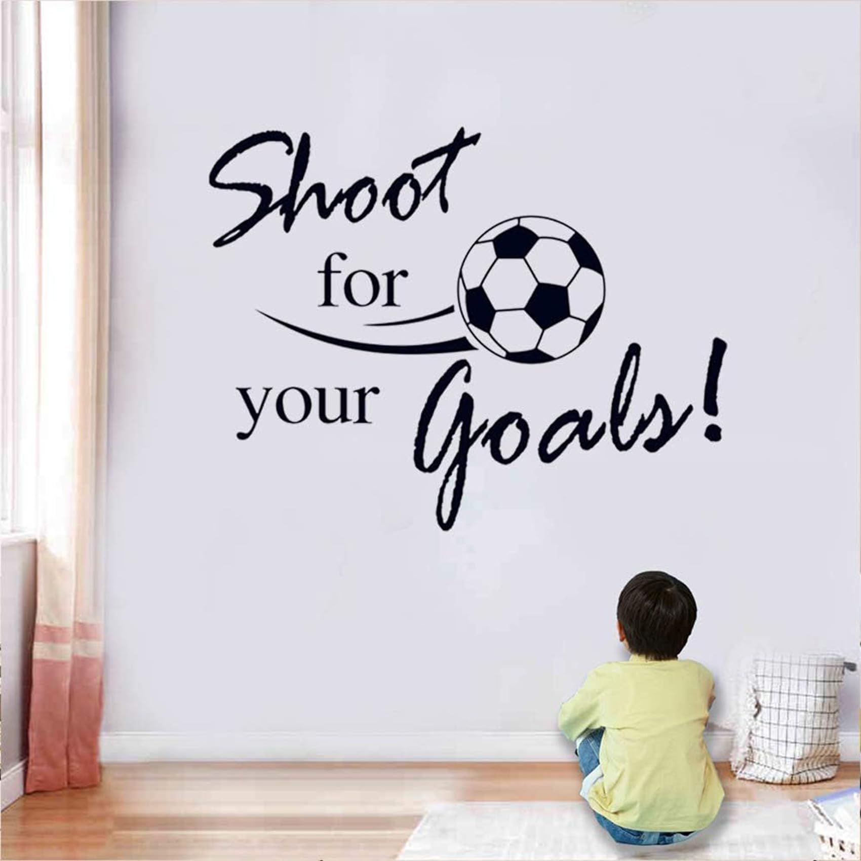 Soccer Decor Soccer Wall Decor for Boys Room Soccer Stickers for Posters Football Decor for Boys Room Soccer Ball Stickers Soccer Wall Art Soccer Decorations for Bedroom（Shoot for Your Goals）