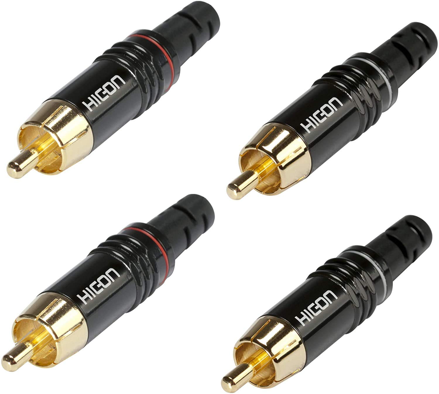HICON HI-CM06 HI-CM06 Lot de 4 fiches RCA NTL + 2 x RCA RCA ROUGE / BLANC codées par SOMMER CABLE - HI-CM06-NTL/RED