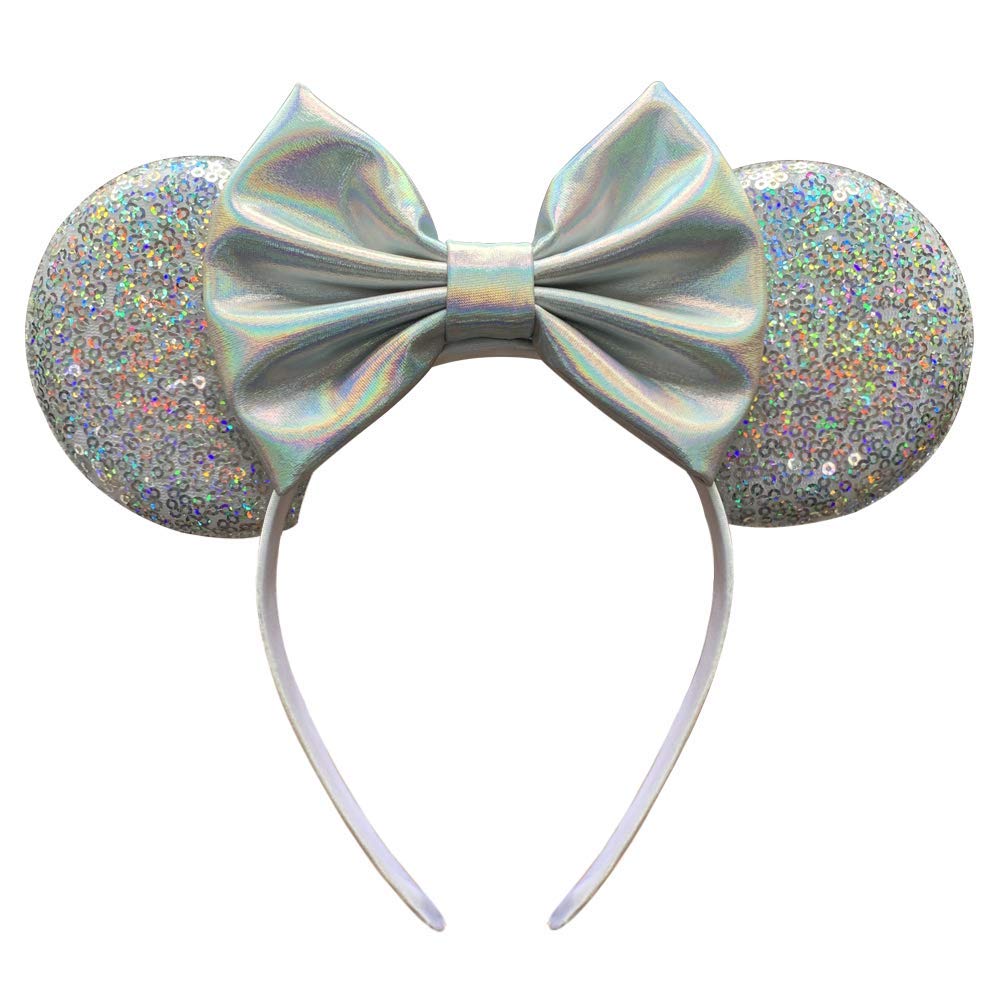 YanJie Mouse Ears Bow Headbands, Glitter Party Princess Decoration Cosplay Costume for Girls & Women
