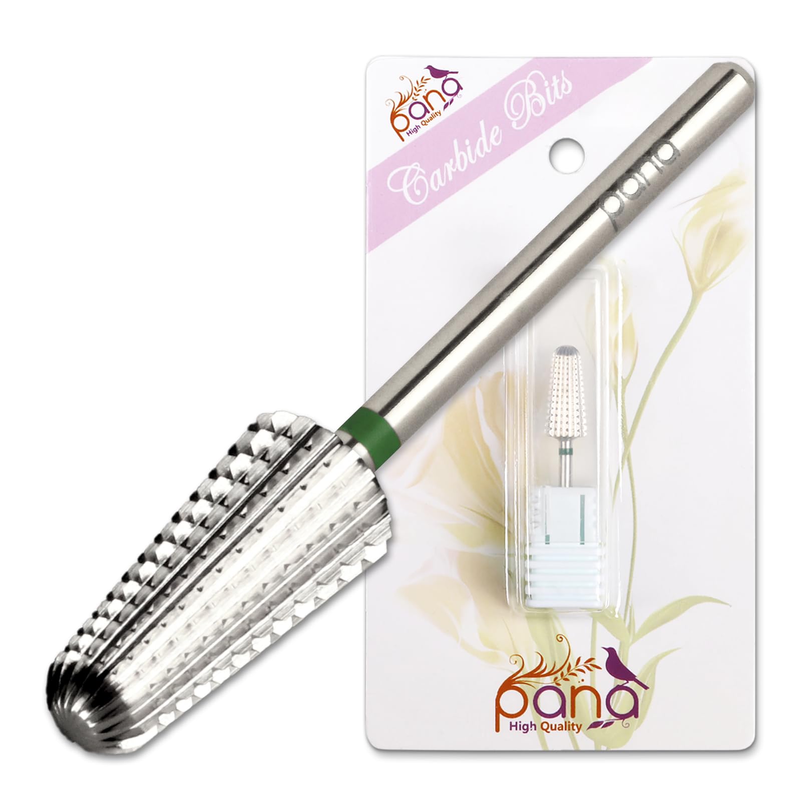 PANA 2-Way Volcano Carbide Bit 3/32" Shank Size - (Silver, Coarse Grit) - Two Way Rotate use for Both Left and Right Handed Fast remove Acrylic or