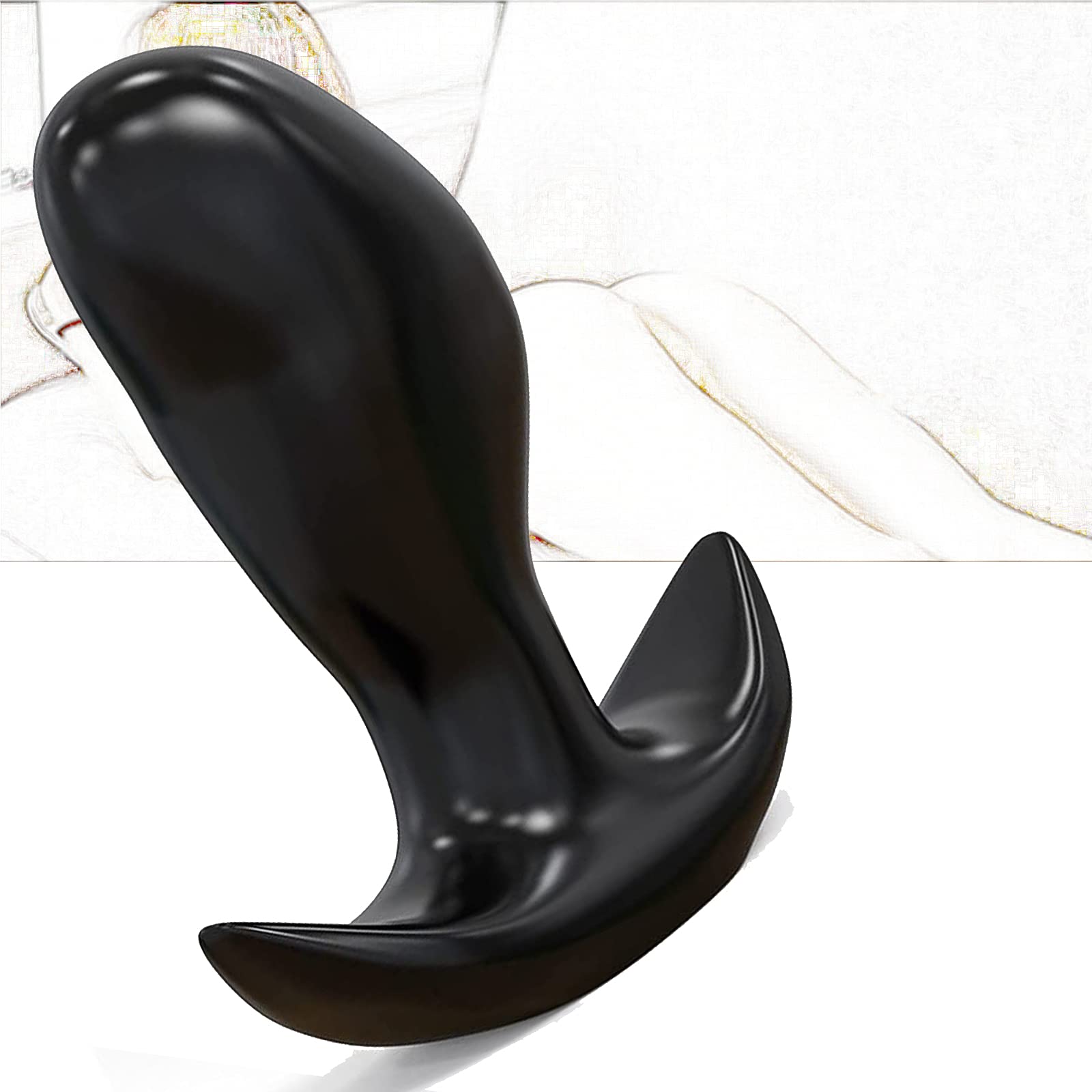 Plug anale Butt Plug Massaggiatore prostatico Grande Medio Piccolo Plug anale Butt Plug con base di ancoraggio Set di giocattoli sessuali in silicone per principianti Uomini esperti(Schwarz,XL)