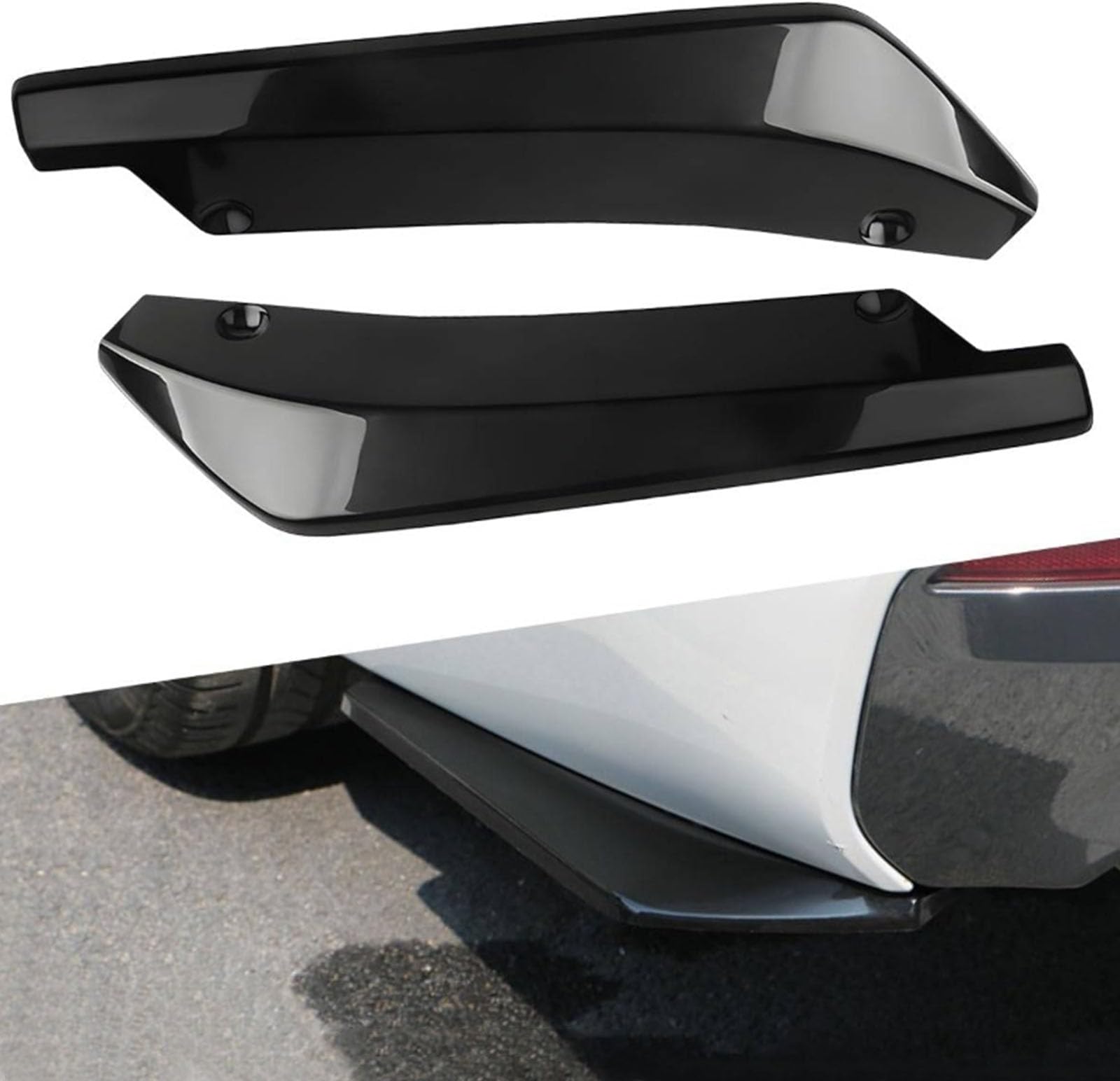 Pack of 2 Diffuser for Rear Bumper, Compatible with Porsche Panamera NE Panamera 970 971, Car Side Fender Rock Splitter Canard Protector, Black