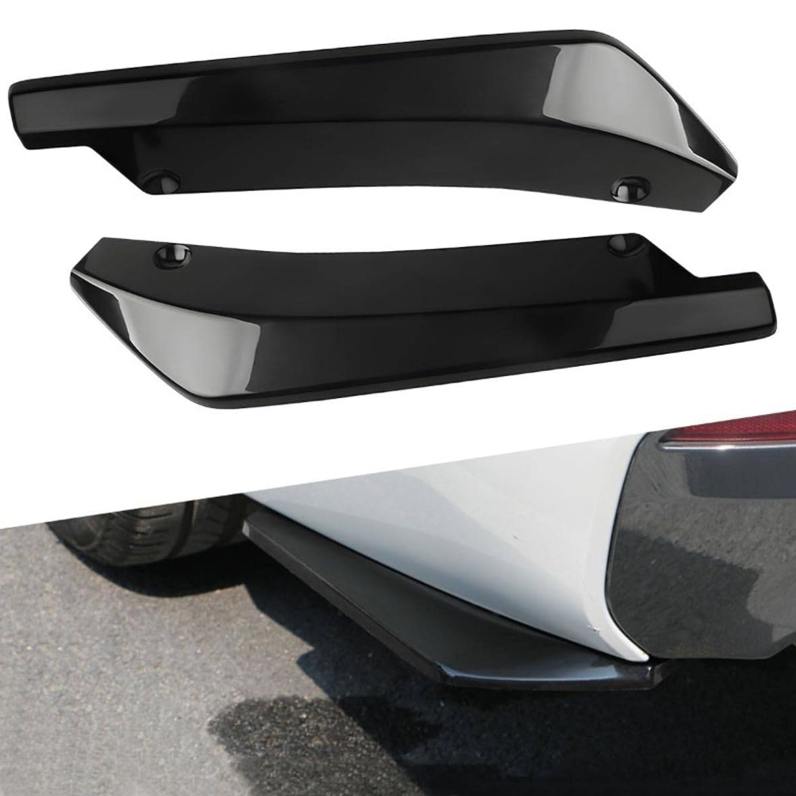 Pack of 2 Diffuser for Rear Bumper, Compatible with Porsche Panamera NE Panamera 970 971, Car Side Fender Rock Splitter Canard Protector, Black