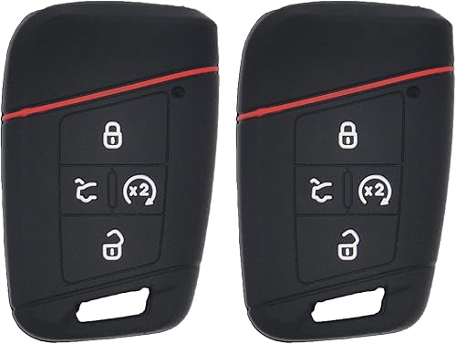 Paquete de 2 fundas protectoras de silicona suave para llavero remoto para VW Volkswagen Tiguan Atlas Jetta Passat Golf Alltrack KR5FS14-US