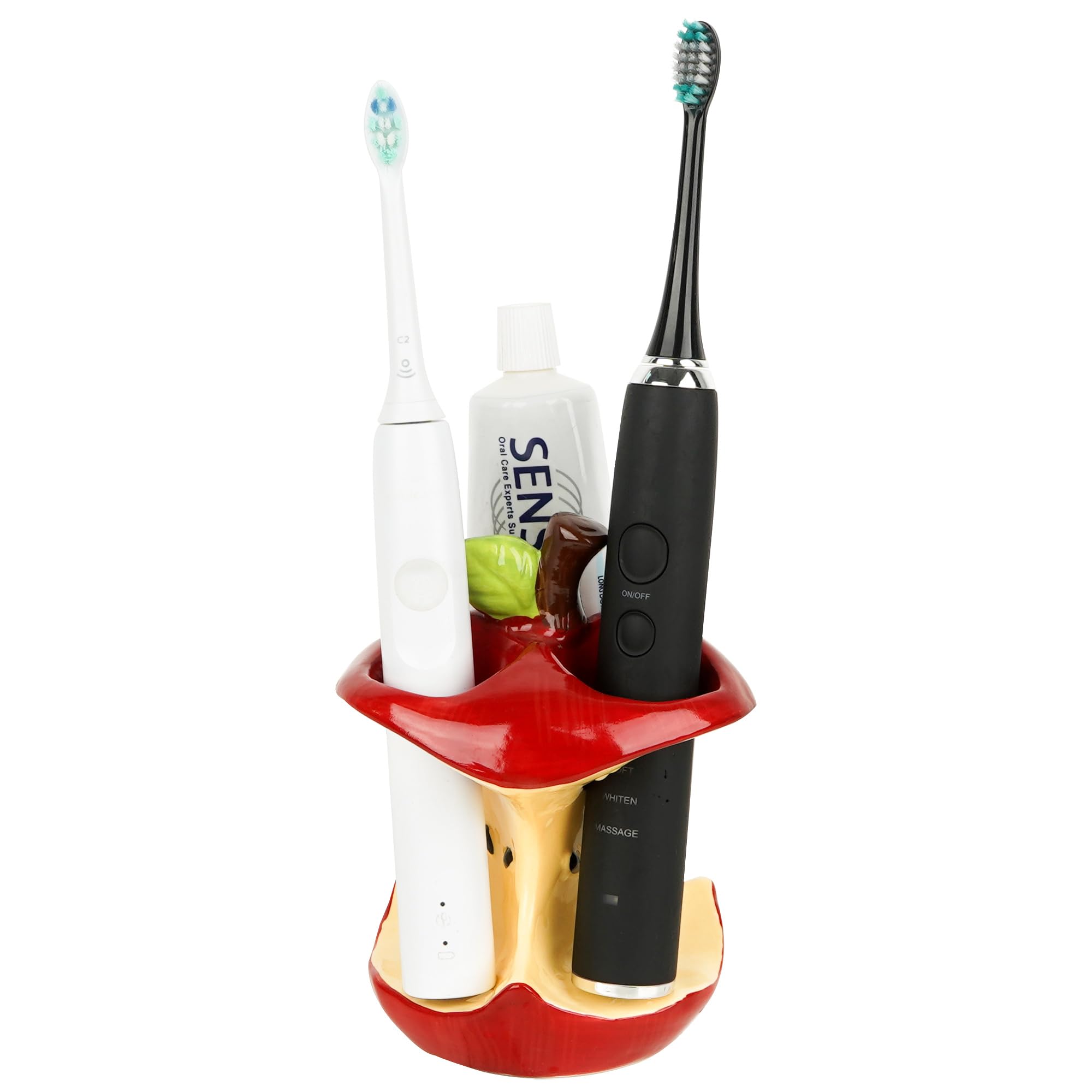 Accessoire comptoir rouge pour rangement de brosse à dents électrique fine