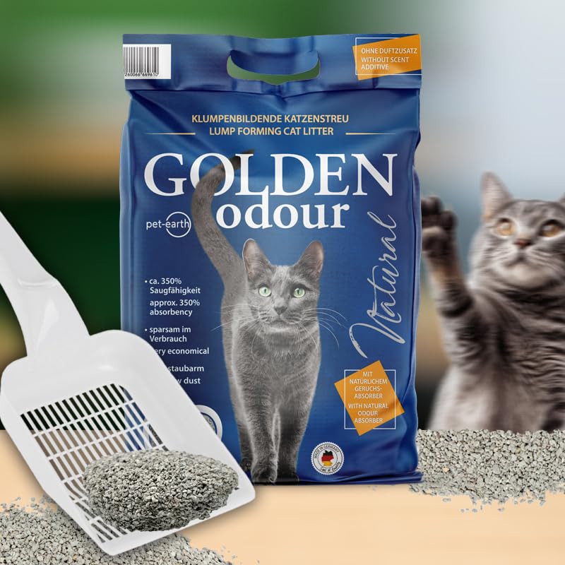 2 x 14 kg Golden Grey Odour Katzenstreu Klumpstreu Bentonit Bentonitstreu klumpend ohne Duft
