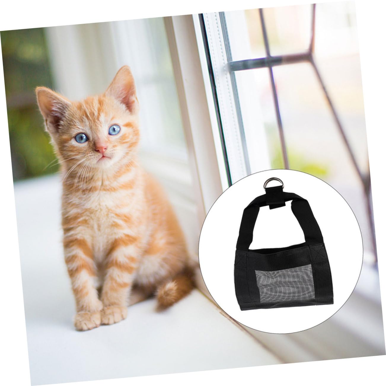 Imbracatura per Pesare Piccoli Animali in Nailon Traspirante 2 Pezzi Rete Resistente e Design Confortevole per Capre e Vitelli