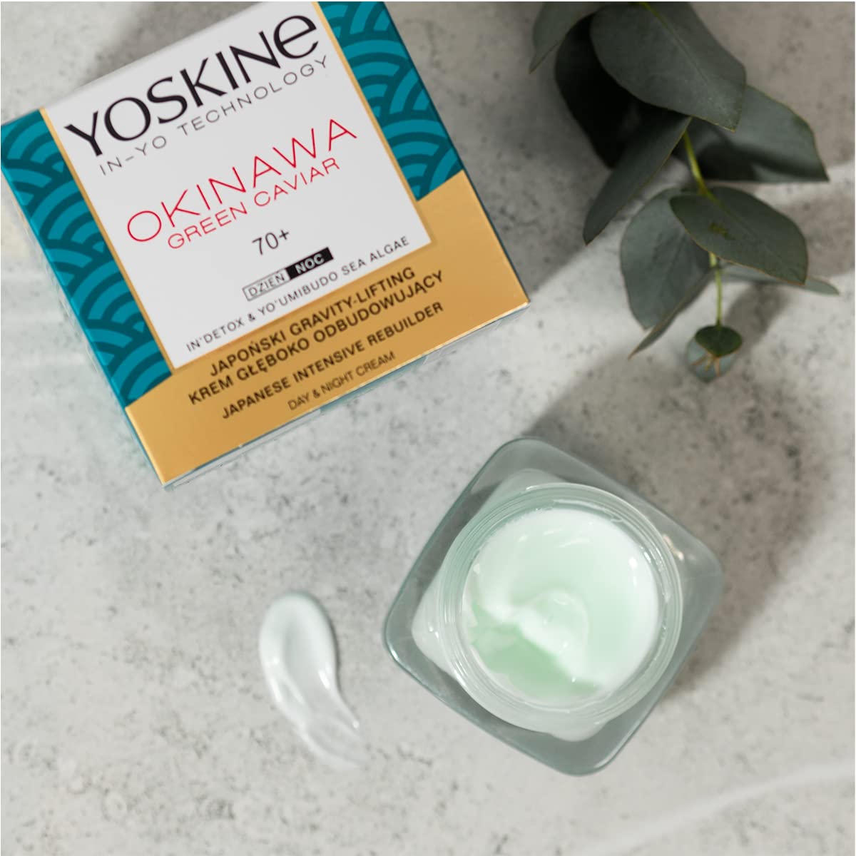 Yoskine Okinawa zielony kawior na dzień krem na noc 70+ Anti-Aging nawilżający 50 ml