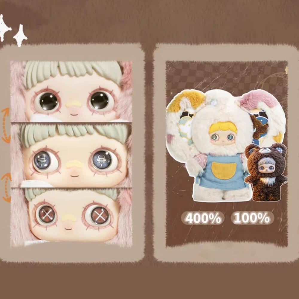 niannyyhouse Große Plüsch Puppe Blind Box Maymei Paradise Ruinen 400% Serie, gepolsterte Sammelbare Figuren (1ST)