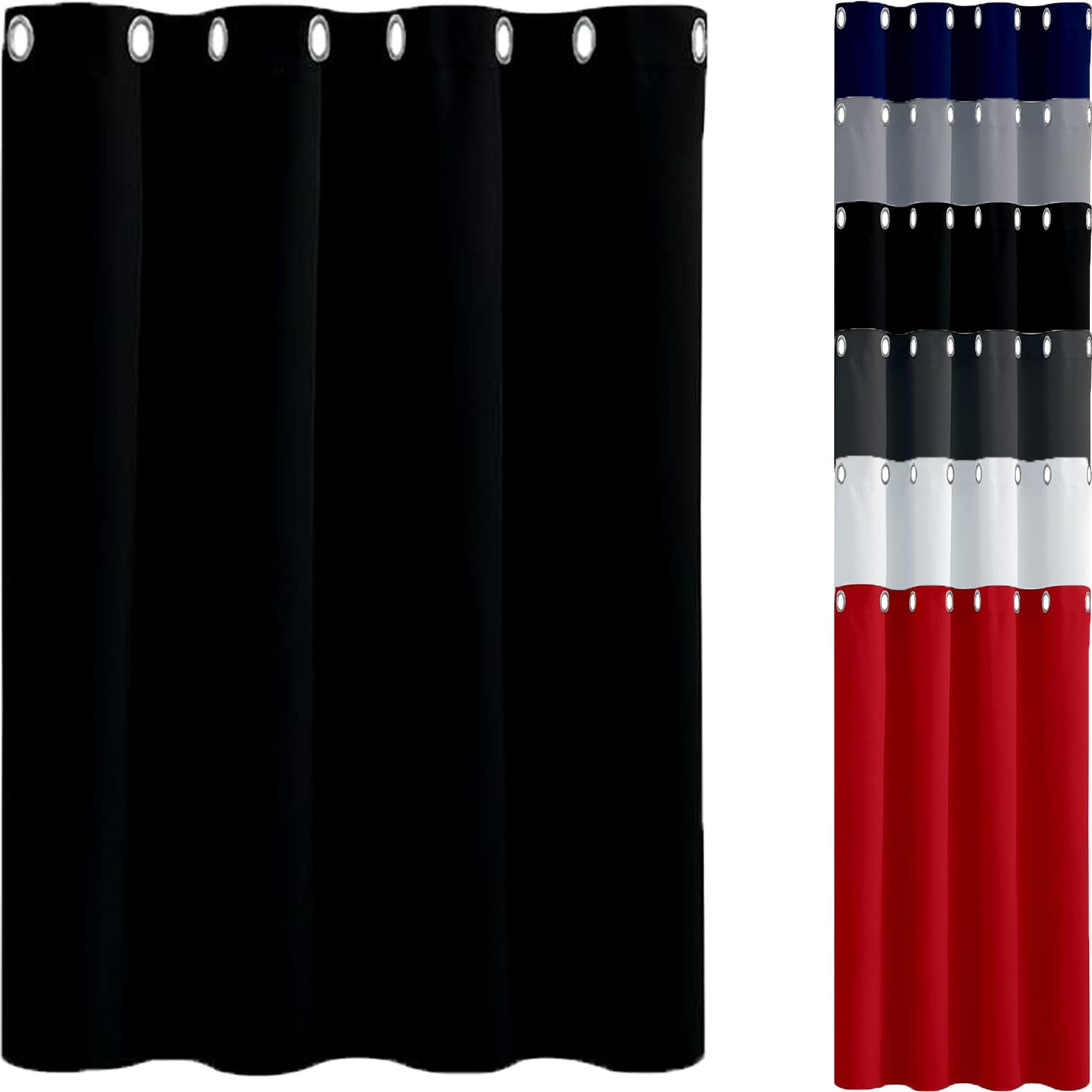Verdunkelungsgardine 150 x 210 cm Blickdicht Abdunkelnd Curtains Blackout Größenoptionen für Fenster Wohnzimmer, Schwarz
