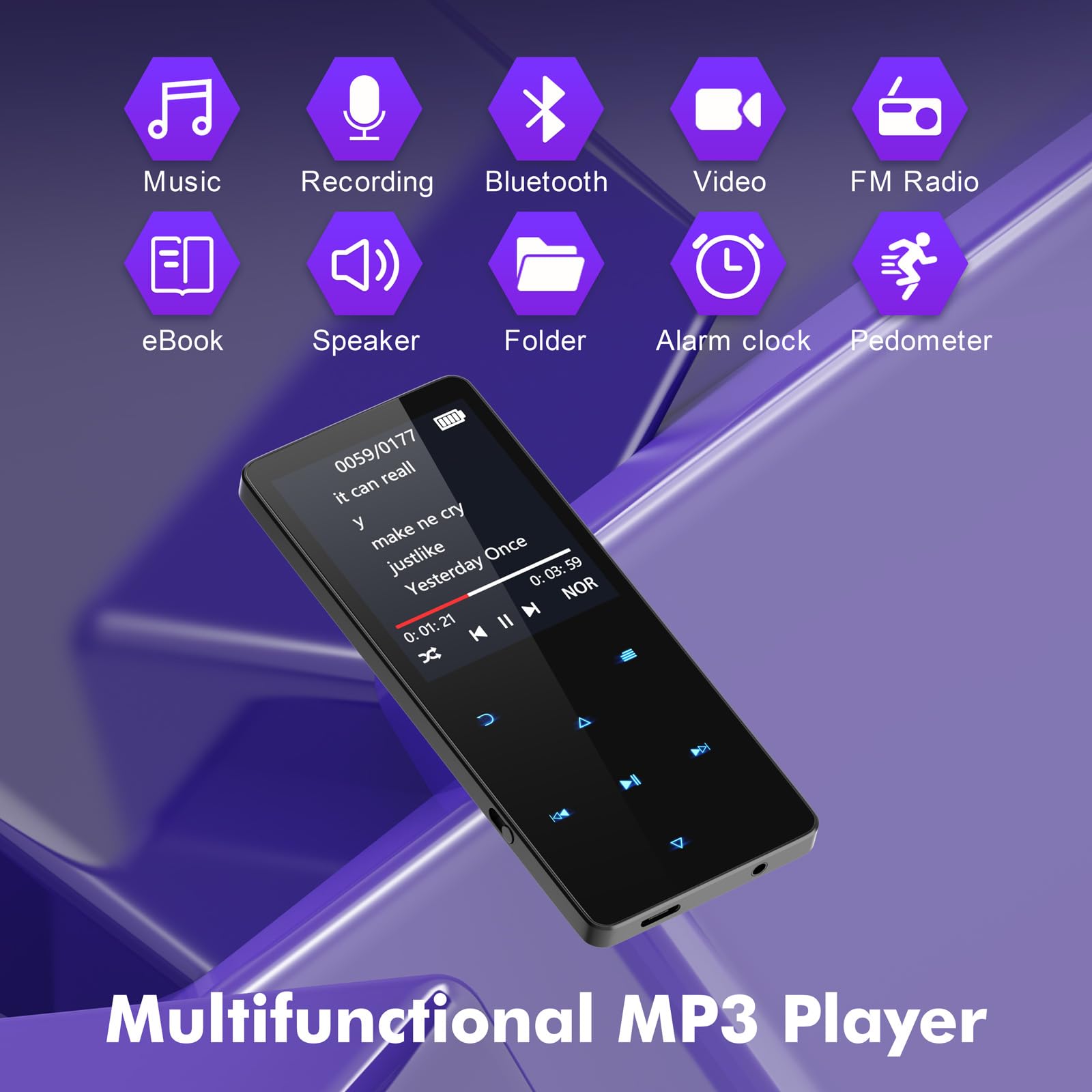 Al Haar Best Doen Met Plezier Klein Meisje Dat Buiten Loopt Kleine Meid Luistert Naar Muziek Mp Speler Vrolijk Audioboek Kinderen Image158805988