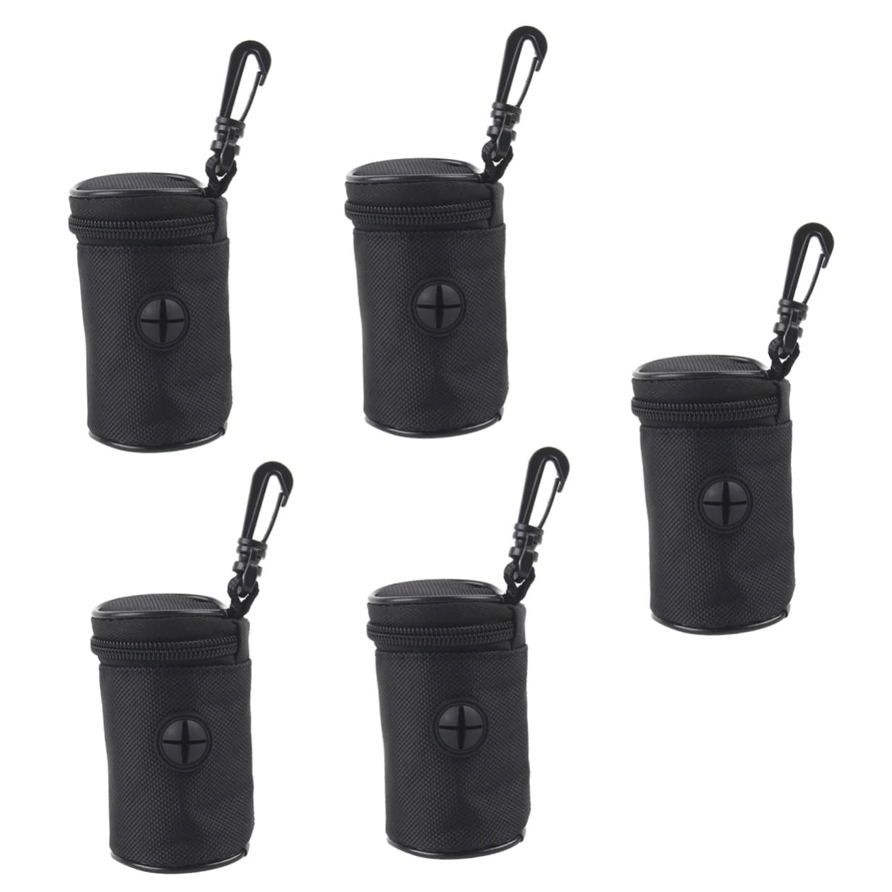 5St Hundekotbeutel Aufbewahrungstasche rosa Welpe Welpenunterlagen dog poop bag holder Hundekotbeutelhalter Abfallsackhalter für den Außenbereich Tasche aus Oxford-Stoff Black BESPORTBLE