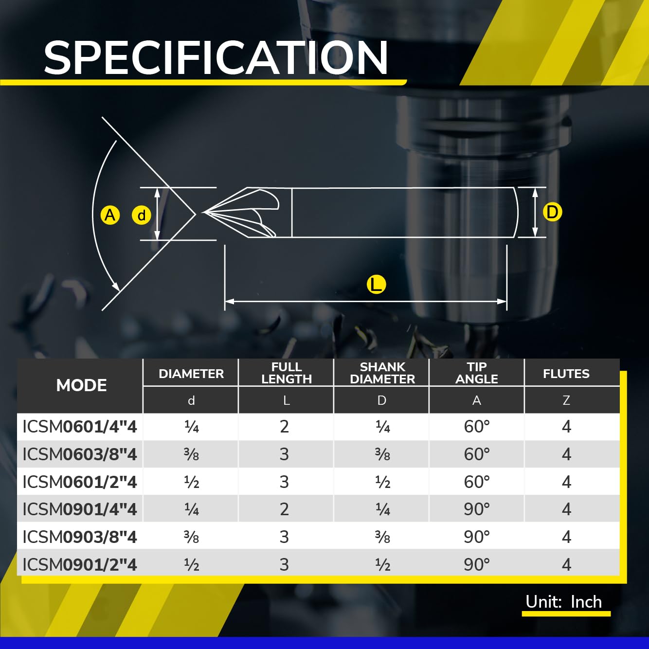 SPEED TIGER Chamfer End Mill - CNC Milling Bits -4