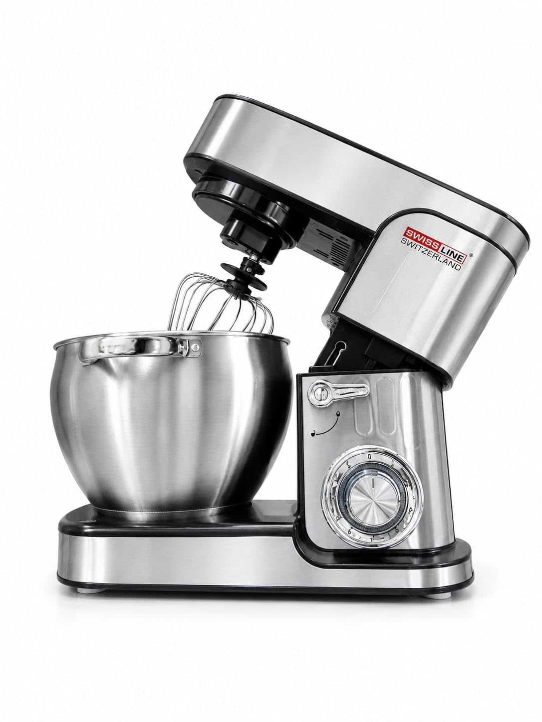 Amasadora Planetaria SW-SM793-N 2800W 9 Litros | 6 Velocidades + Pulso, Cabezal Abatible, Tapa Antisalpicaduras, Acero Inoxidable, Incluye 3 Accesorios