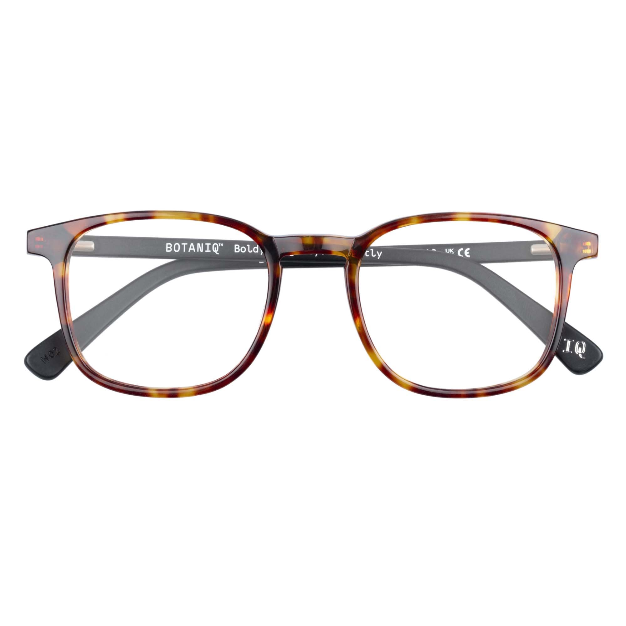 Botaniq Brille mit Sehstärke für Herren optional mit Sonnenbrillentönung oder Blaulichtfilter, Quadratisch, gefertigt aus Acetat (inklusive Brillenetui)