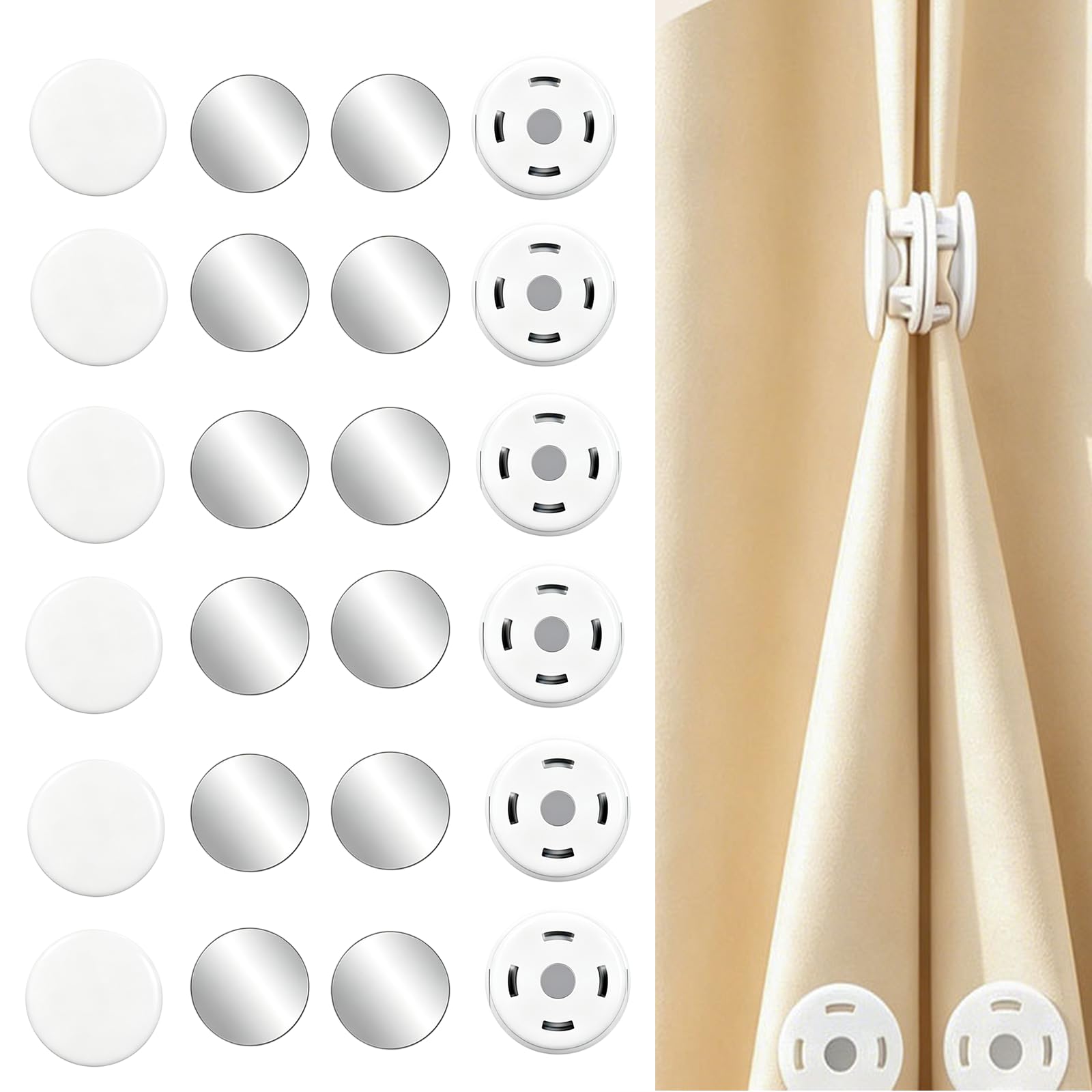 6 Pairs Magnetic Curtain Clips Strong Magnet Rust-free Preventing slippage