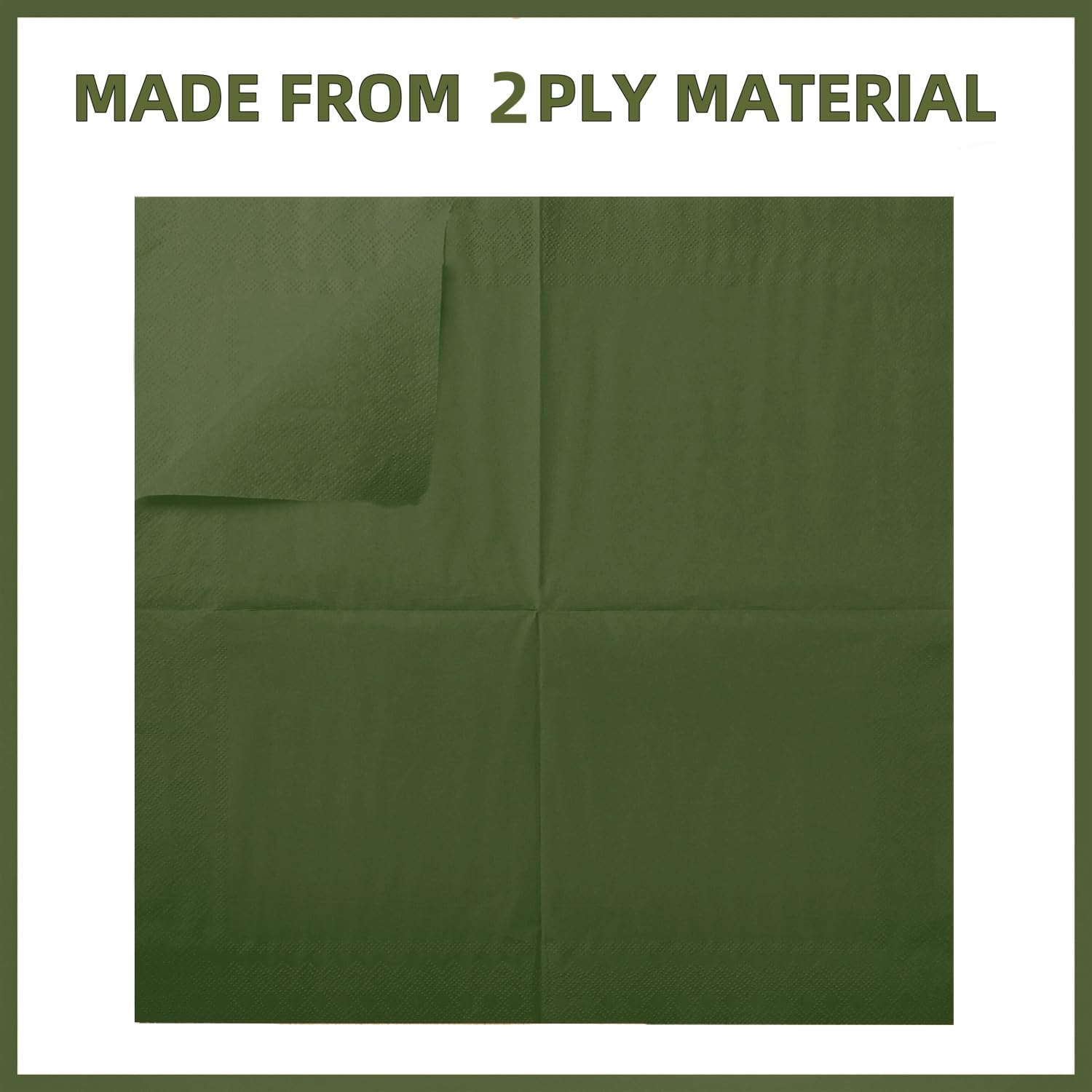 Paquete de 200 servilletas de cóctel de 2 capas plegadas de 5 x 5 pulgadas, servilletas desechables para cena, boda, fiesta, cumpleaños, novia, aniversario, recepción (200, verde)