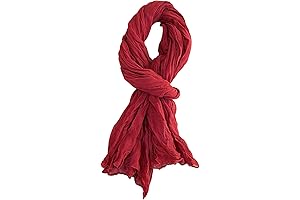 Summer Cotton Soft Crinkle Vintage Infinity Scarf Shawl