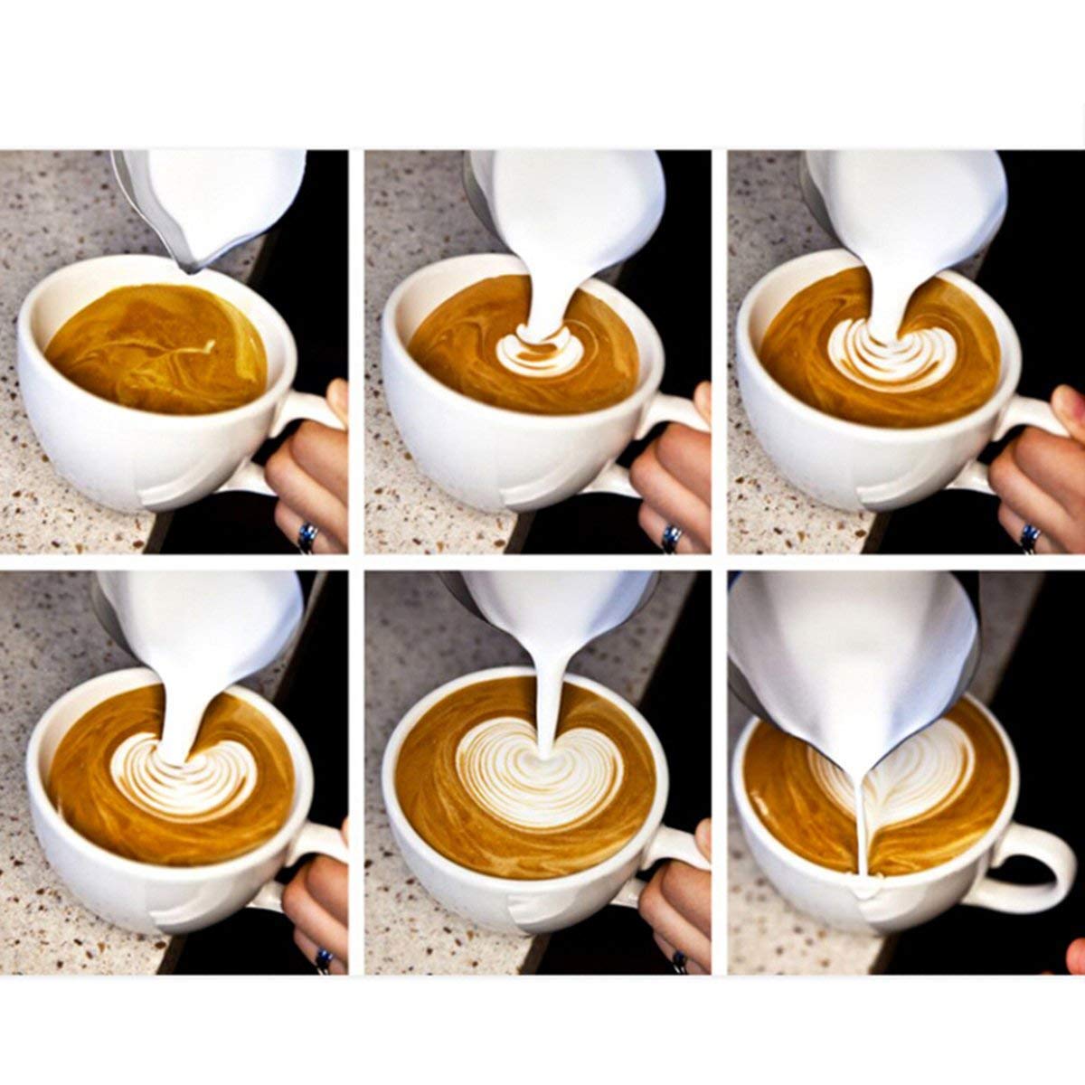 Dynore Stainless Steel 600 ml of Milk Jug- Set of 6 - Image 3 thumbnail