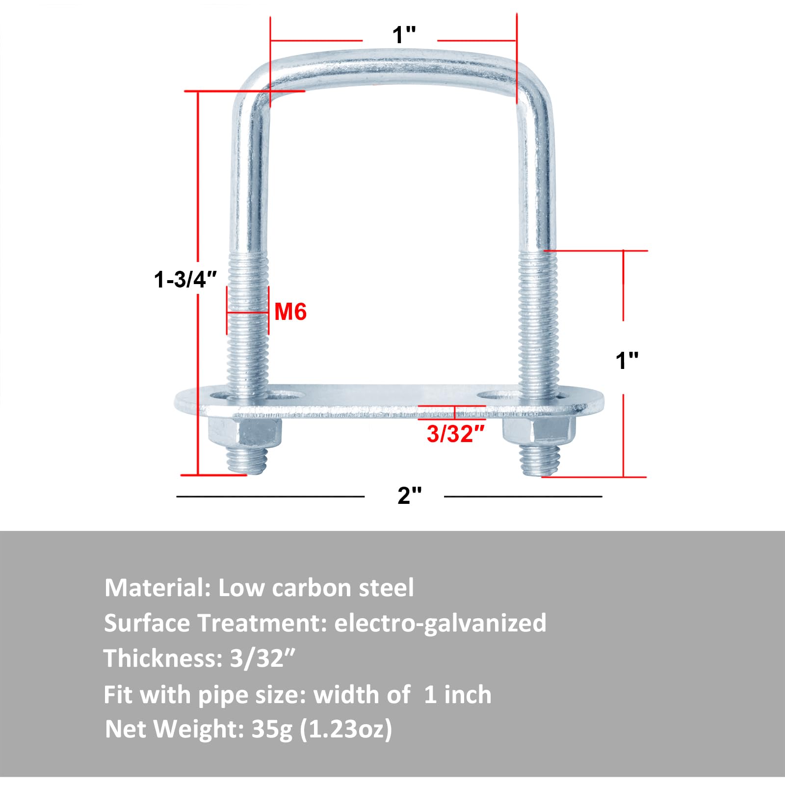 Wholesale High Quality Galvanized Square U-Bolt - Buy Square U-bolts