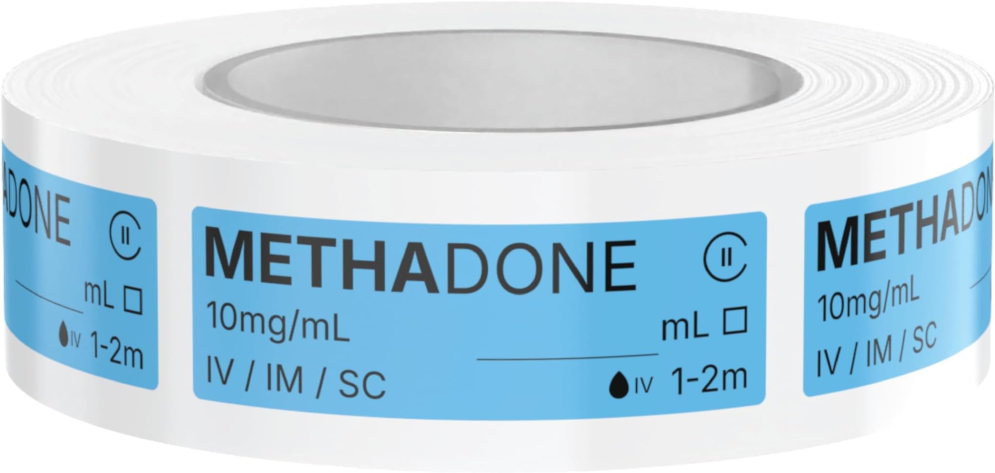 Veterinary Smart Syringe Labels for Surgery and Emergency – Clinical-Grade Color-Coded Roll of 500 | Vet Labels for Medication Safety in Vet Clinics, Hospitals & ICU (Methadone)